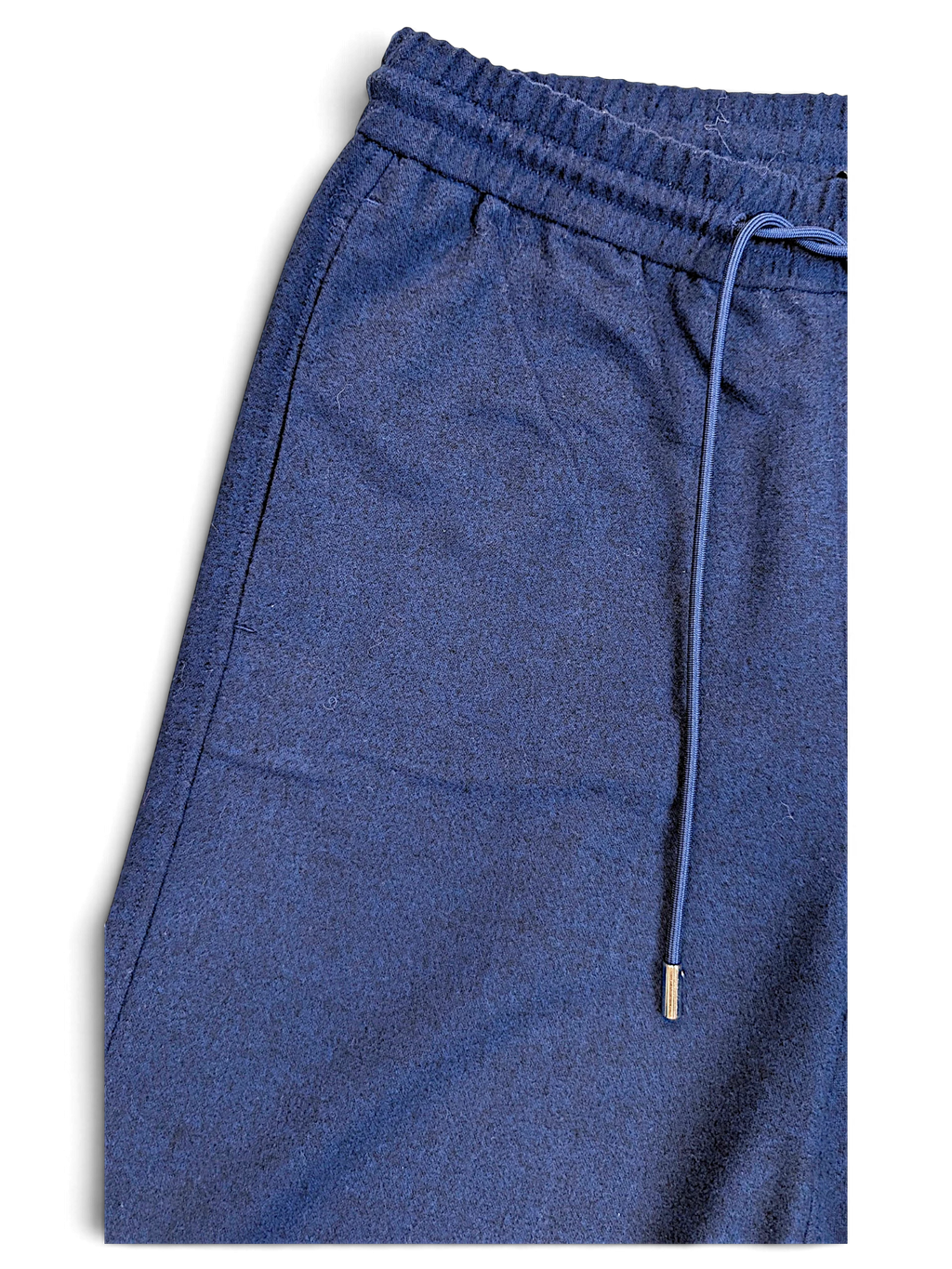 JAKE & IPI BOSS navy velour track pants with an elasticated drawstring waistband and soft textured finish.