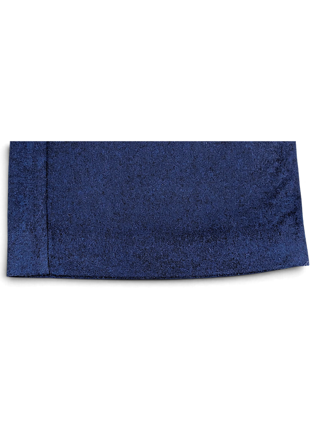 JAKE & IPI BOSS navy blue velour track pants fabric detail showing soft texture and tapered hem