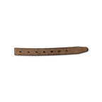 JAKE & IPI brown leather belt featuring a textured animal print pattern and a tapered end with punched holes