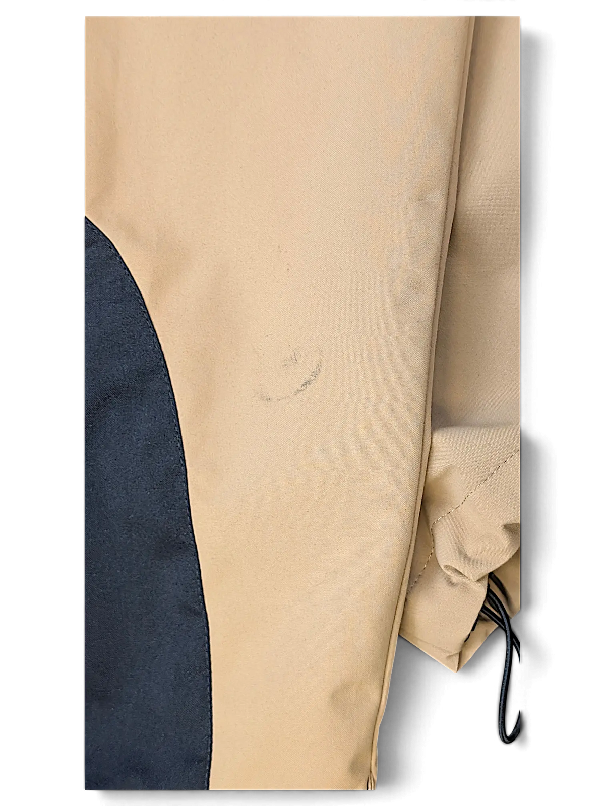 JAKE & IPI IBE Elenyor brown and black technical jacket sleeve detail with drawstring cuff