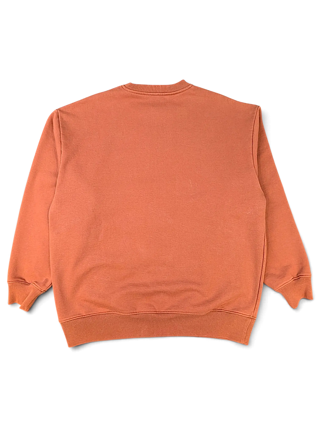 Back view of a JAKE & IPI brown college sweatshirt with a classic crew neck and ribbed cuffs