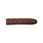 JAKE & IPI brown leather belt featuring decorative black contrast stitching along the edges