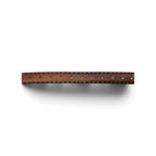 JAKE & IPI brown leather belt featuring black contrast stitching and a row of punched holes on a white background