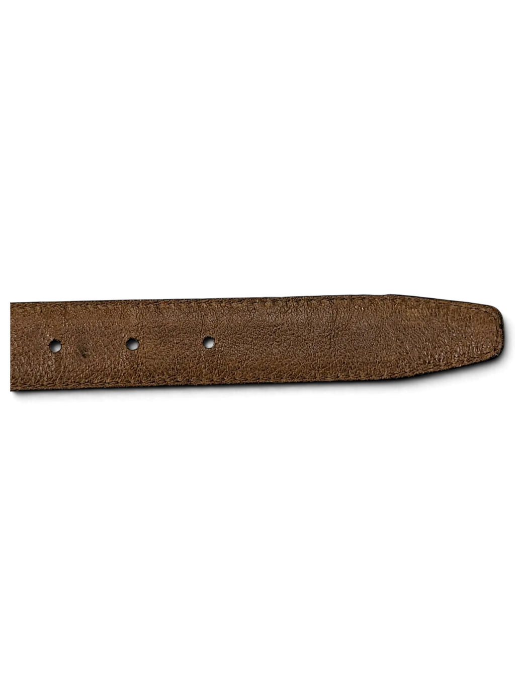 JAKE & IPI brown leather belt strap with visible stitching and punched holes on a plain white background