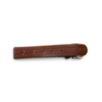 JAKE & IPI brown leather belt featuring an intricate braided or knotted pattern and a silver buckle