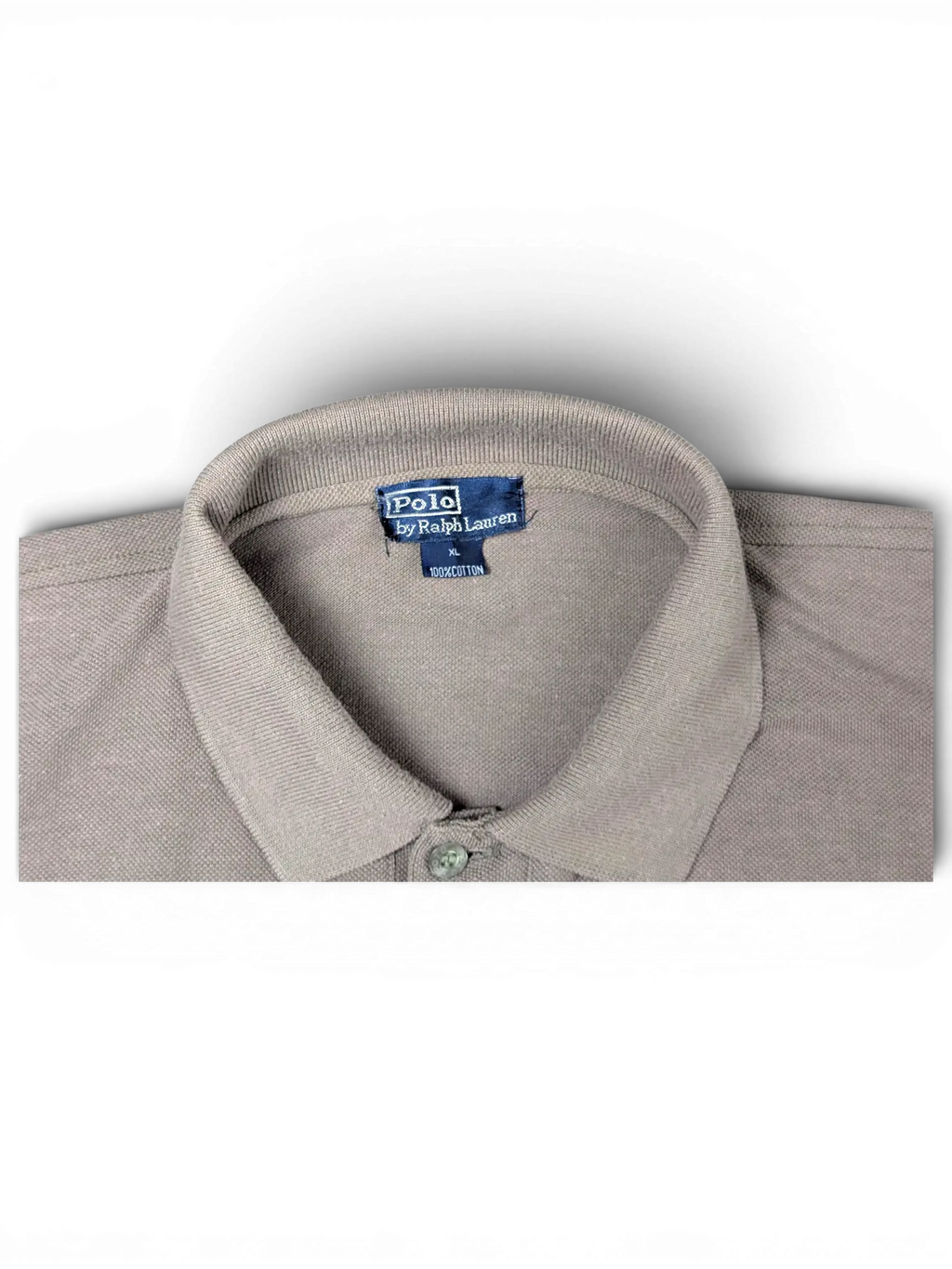 JAKE & IPI pre-owned brown Polo Ralph Lauren piqué cotton polo shirt with collar tag detail