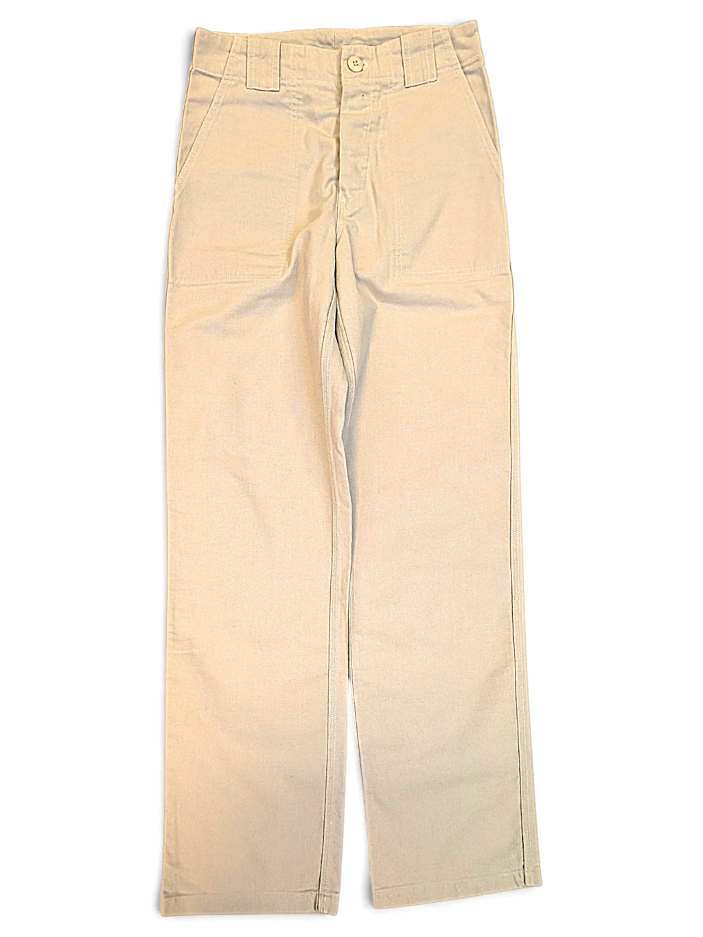 JAKE & IPI pre-owned Bushman beige utility trousers with a straight-leg cut and button closure.