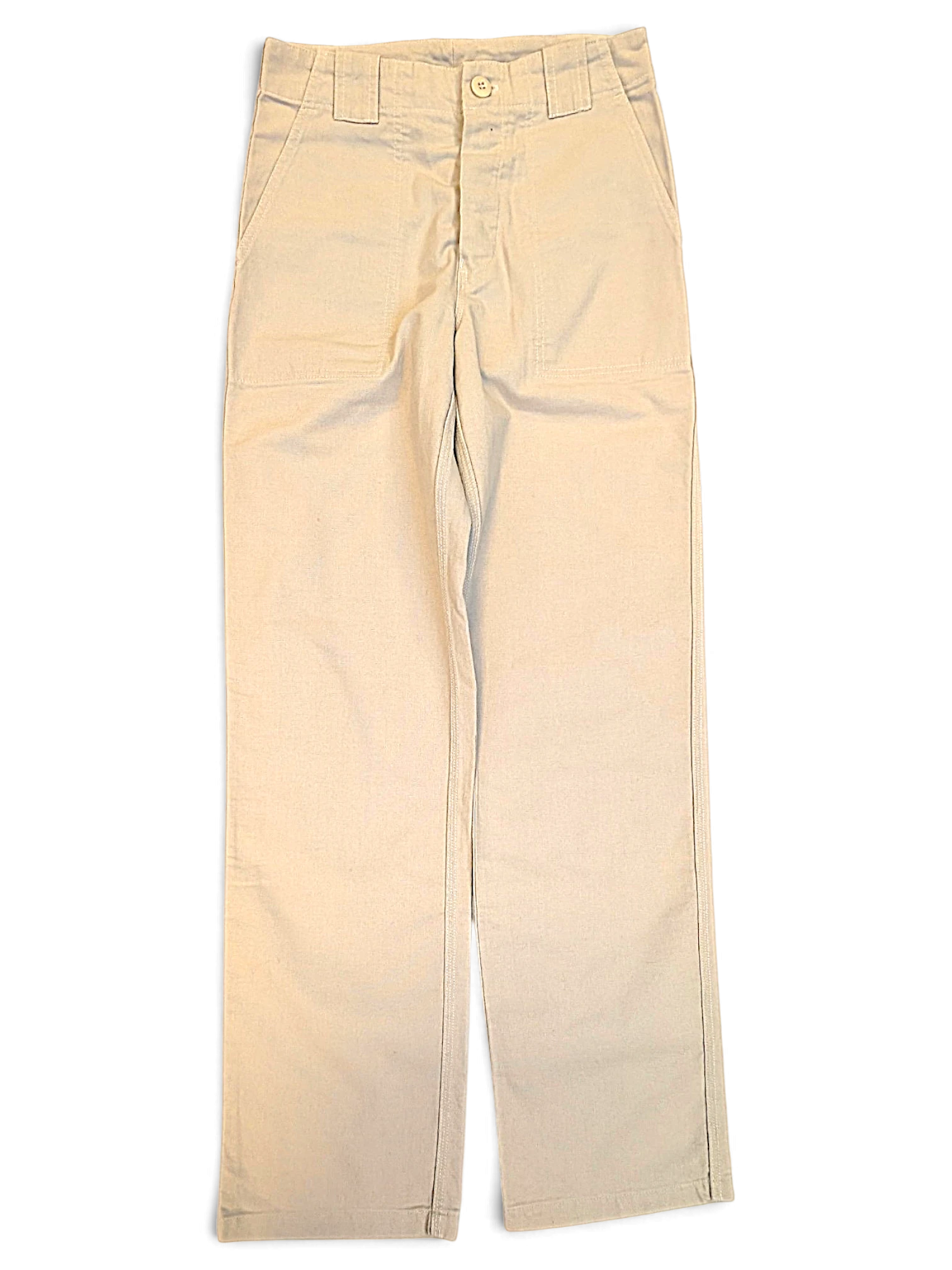 JAKE & IPI pre-owned Bushman beige utility trousers with a straight-leg cut and button closure.
