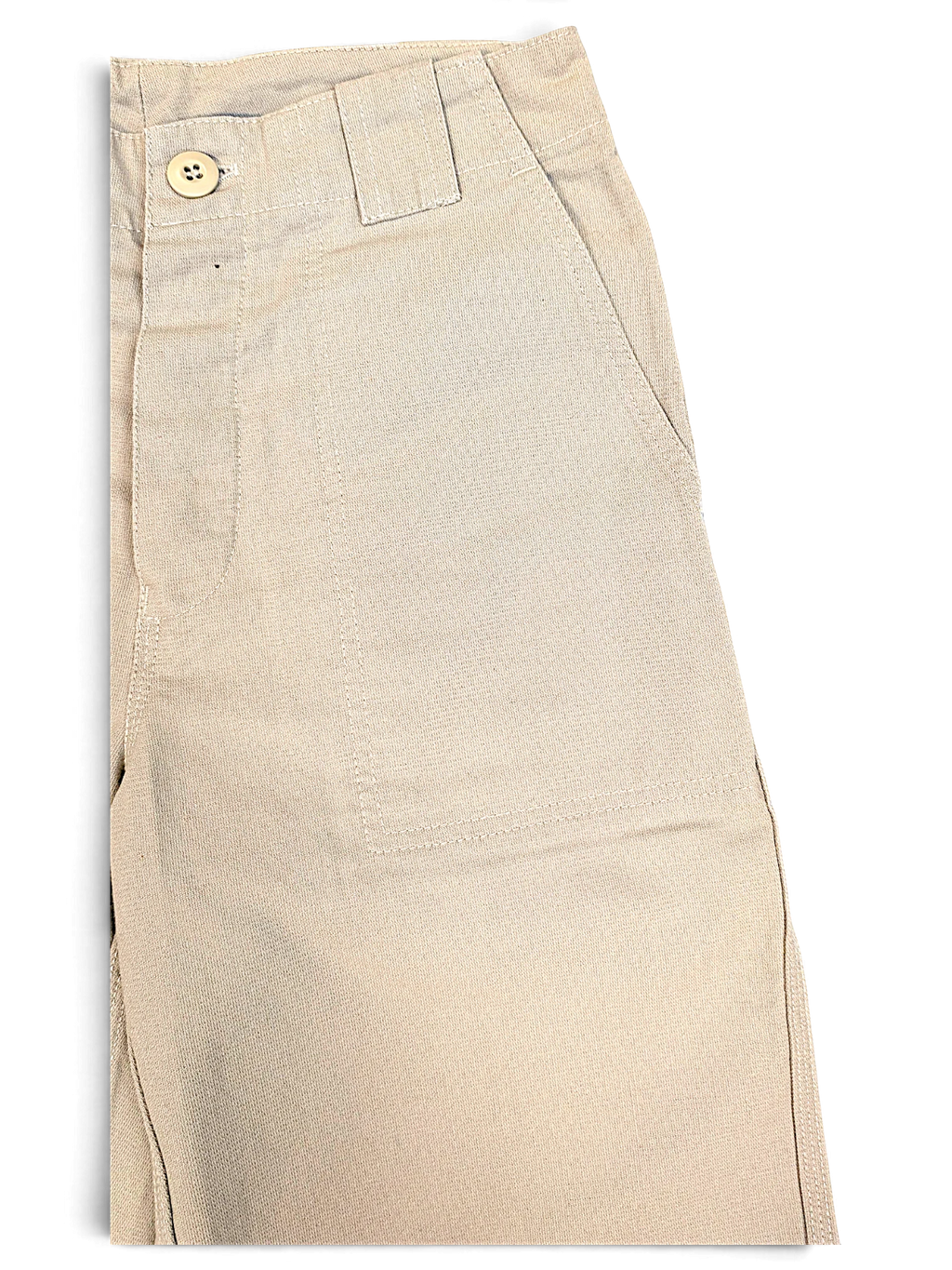 JAKE & IPI Bushman beige utility trousers with a straight-leg cut and button closure in good pre-owned condition.
