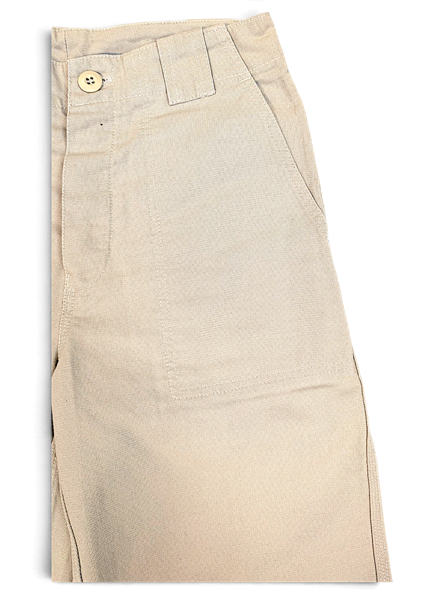 JAKE & IPI Bushman beige utility trousers with a straight-leg cut and button closure in good pre-owned condition.