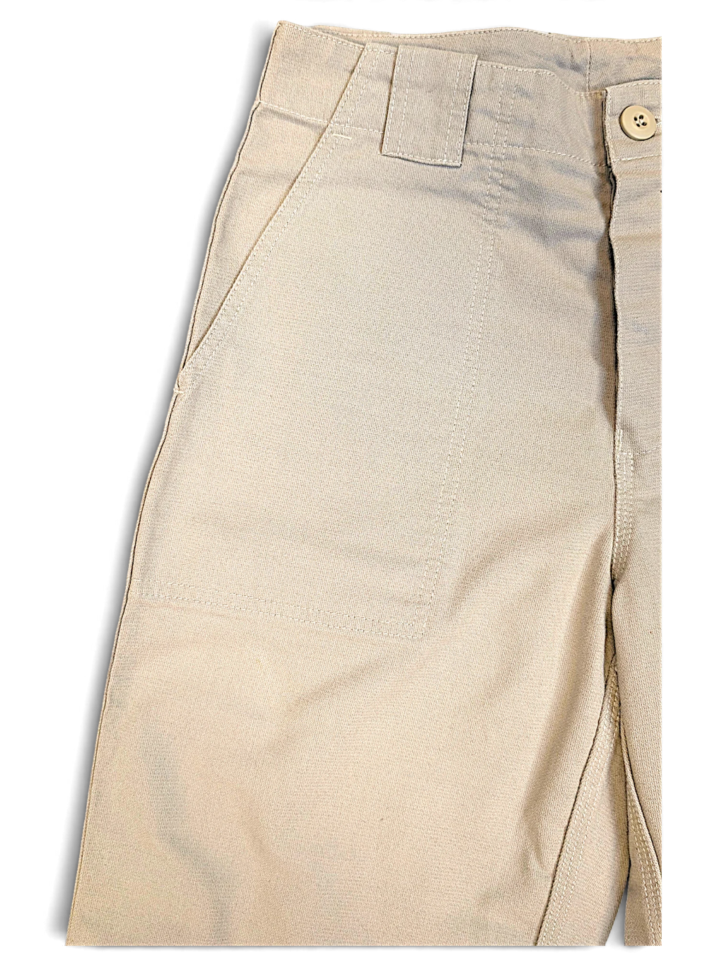 JAKE & IPI Bushman beige utility trousers with a straight-leg cut and button closure in good pre-owned condition.