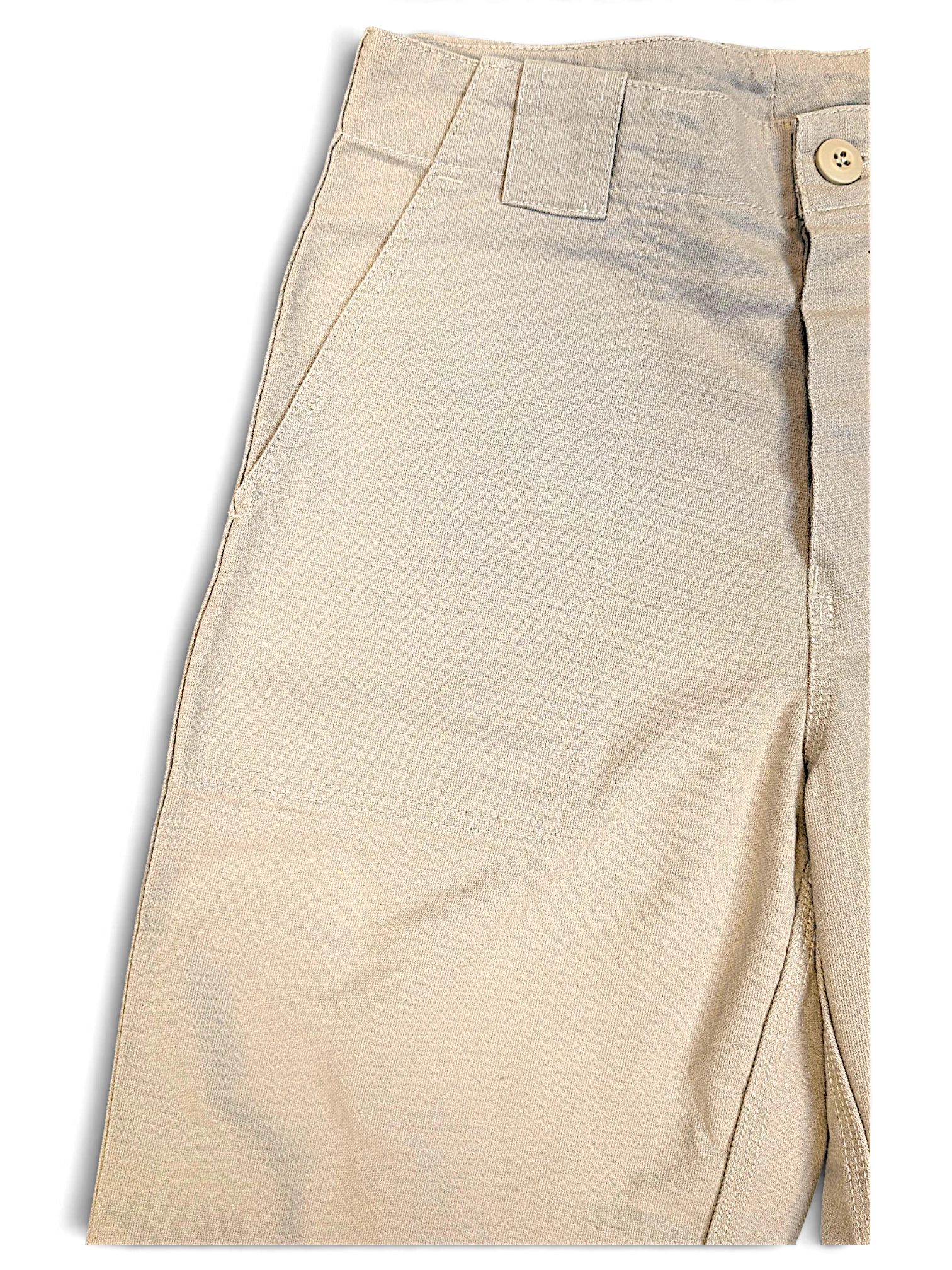 JAKE & IPI Bushman beige utility trousers with a straight-leg cut and button closure in good pre-owned condition.