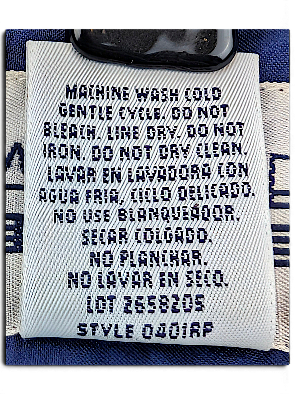 Cabin Creek Petite Green Drawcord Jacket; Cold wash and line dry care label.