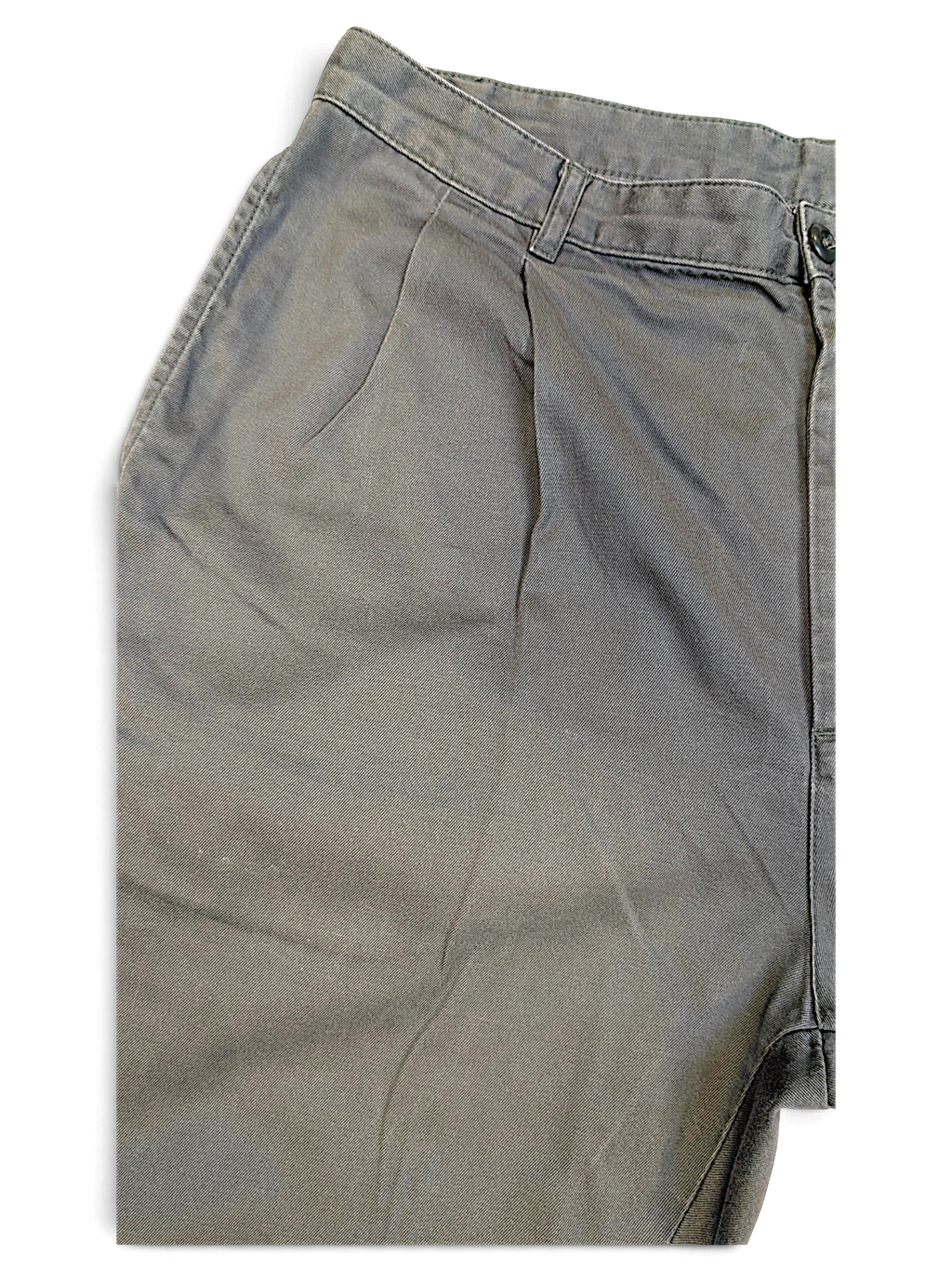 JAKE & IPI pre-owned Carhartt Salford work pants in faded green cotton with a straight leg cut and pleated front.