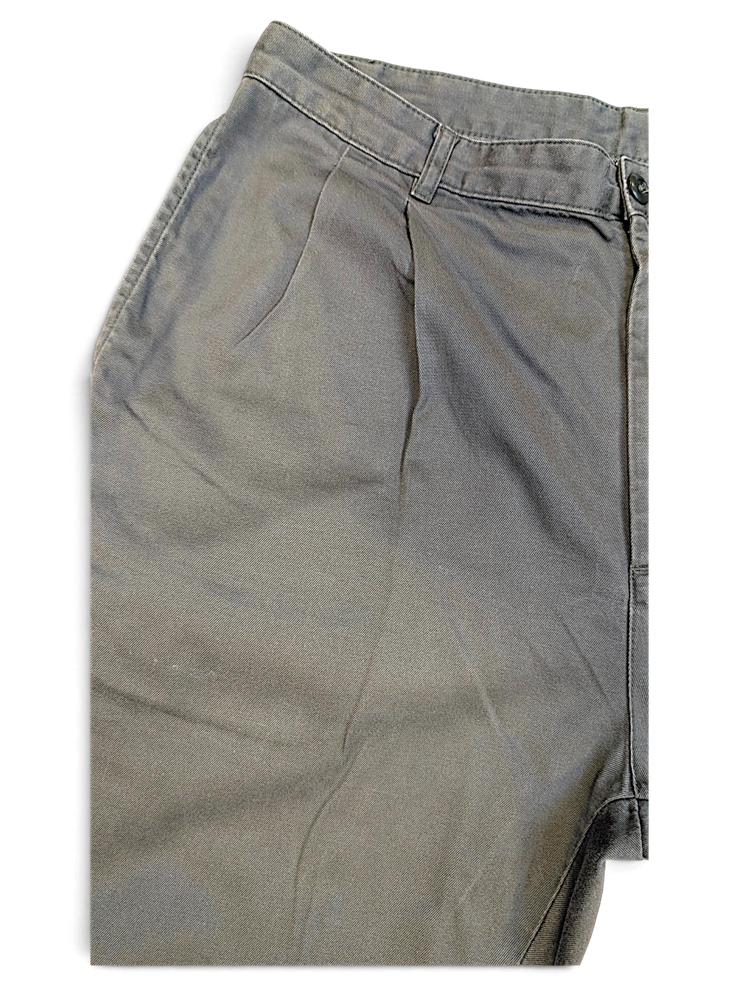 JAKE & IPI pre-owned Carhartt Salford work pants in faded green cotton with a straight leg cut and pleated front.