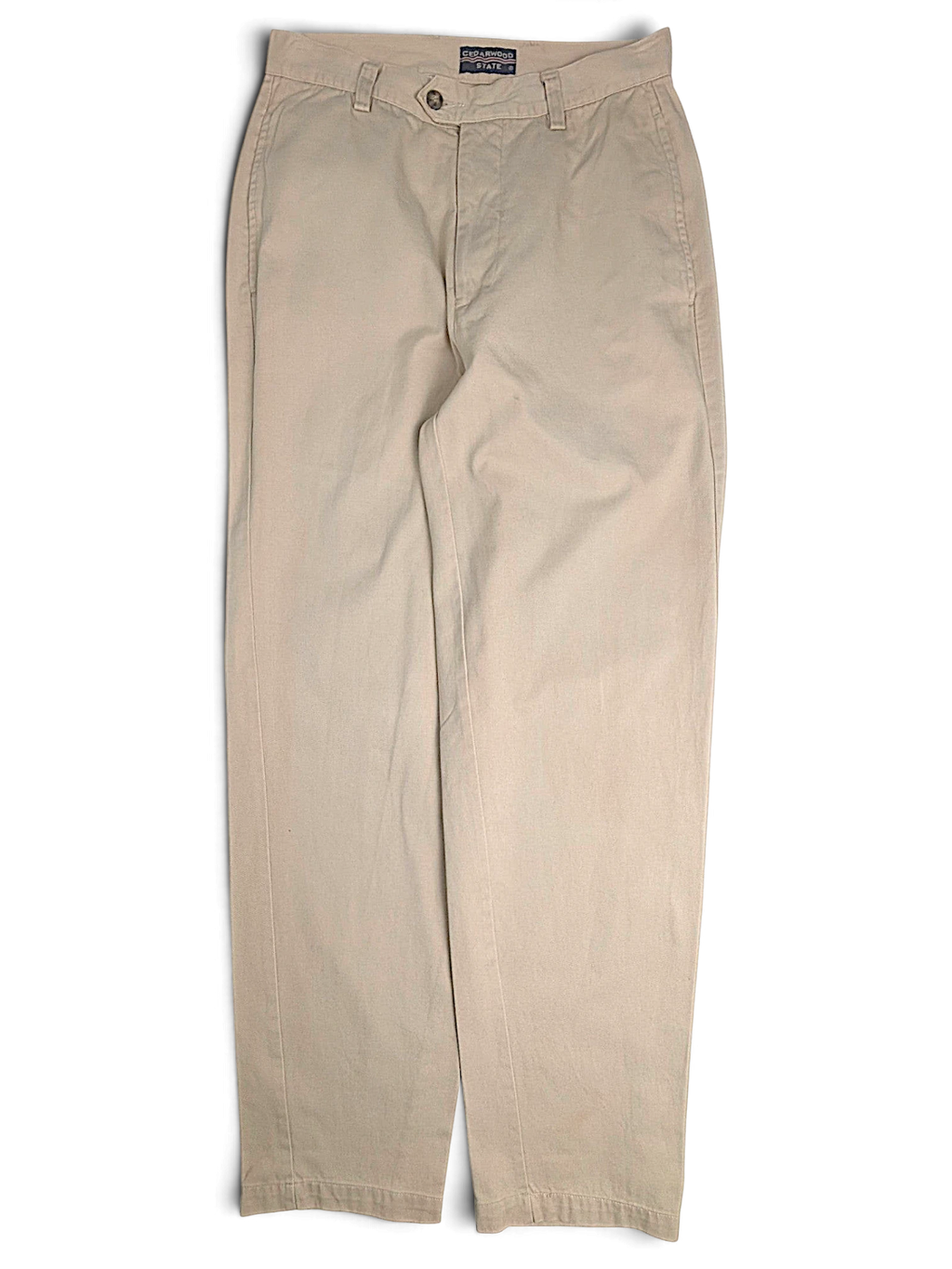 JAKE & IPI Cedarwood State beige cotton chinos with a flat front and straight leg design.