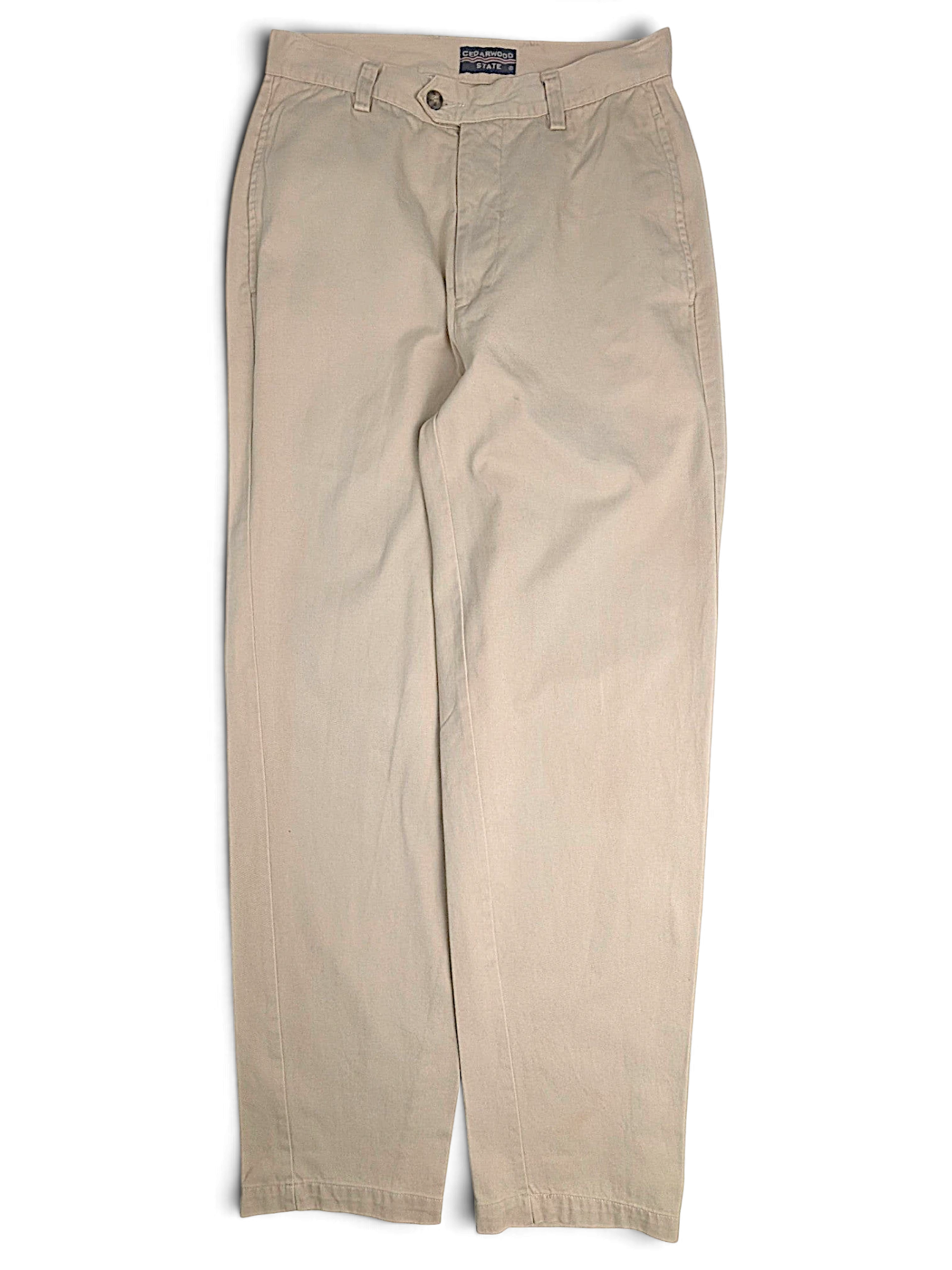 JAKE & IPI Cedarwood State beige cotton chinos with a flat front and straight leg design.