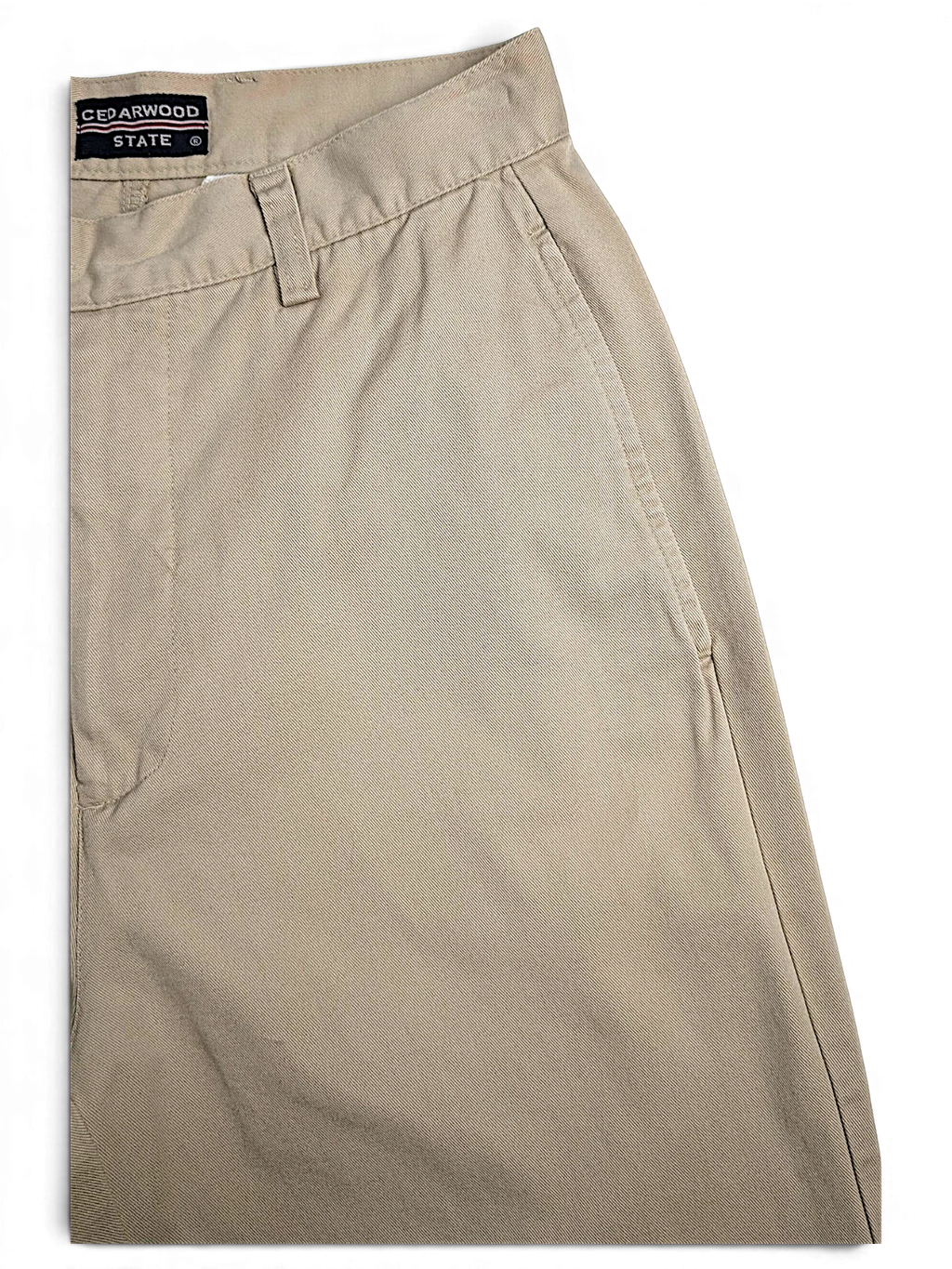 JAKE & IPI pre-owned Cedarwood State beige cotton chinos with a flat front and straight leg design.