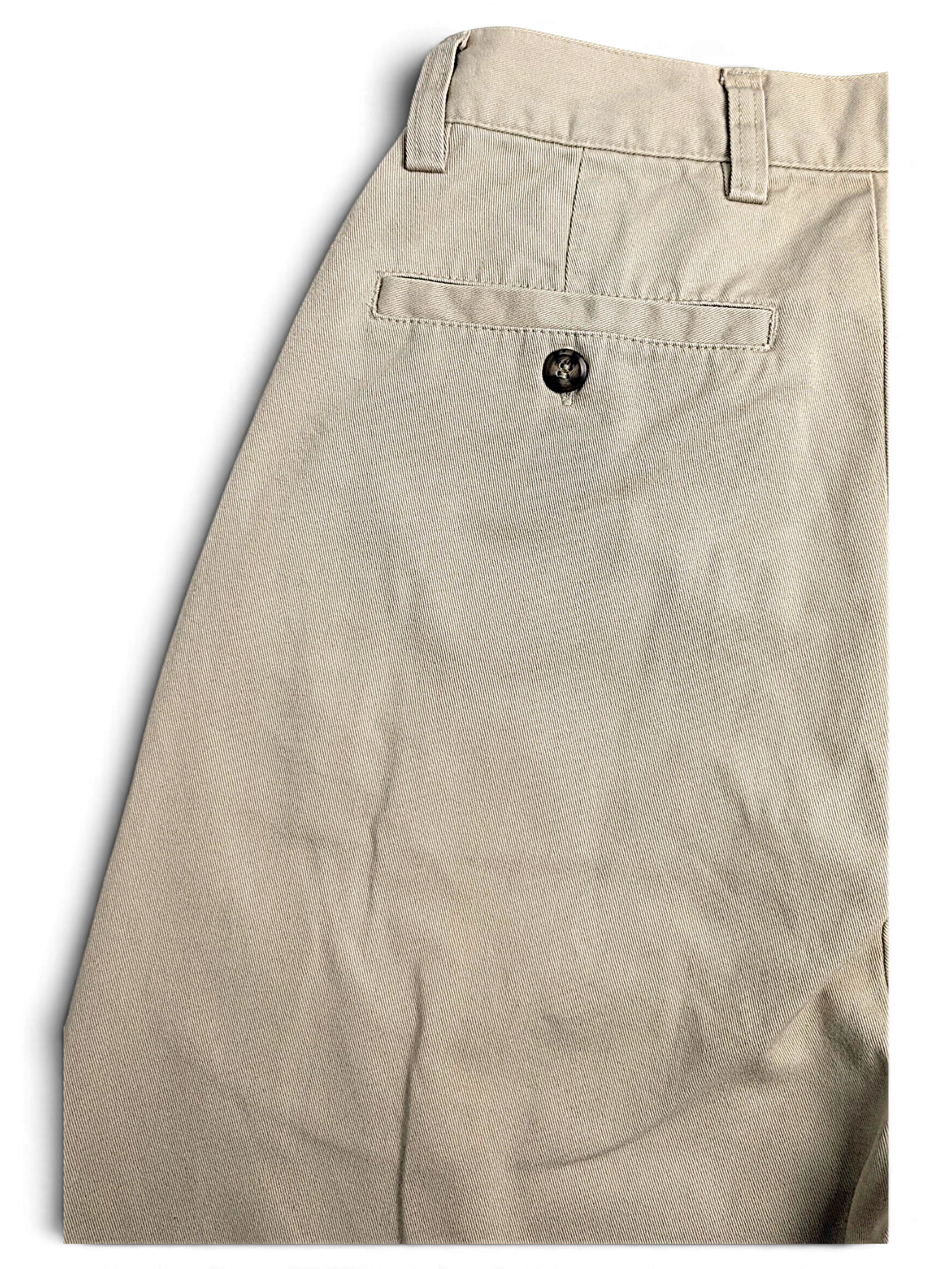 JAKE & IPI Cedarwood State beige cotton chinos with a rear buttoned pocket detail.