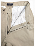 JAKE & IPI pre-owned Cedarwood State beige cotton chinos featuring a flat front and zip fly detail