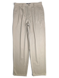 JAKE & IPI Cedarwood State beige cotton trousers with double front pleats and a straight leg fit