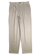 JAKE & IPI Cedarwood State beige cotton trousers with double front pleats and a straight leg fit