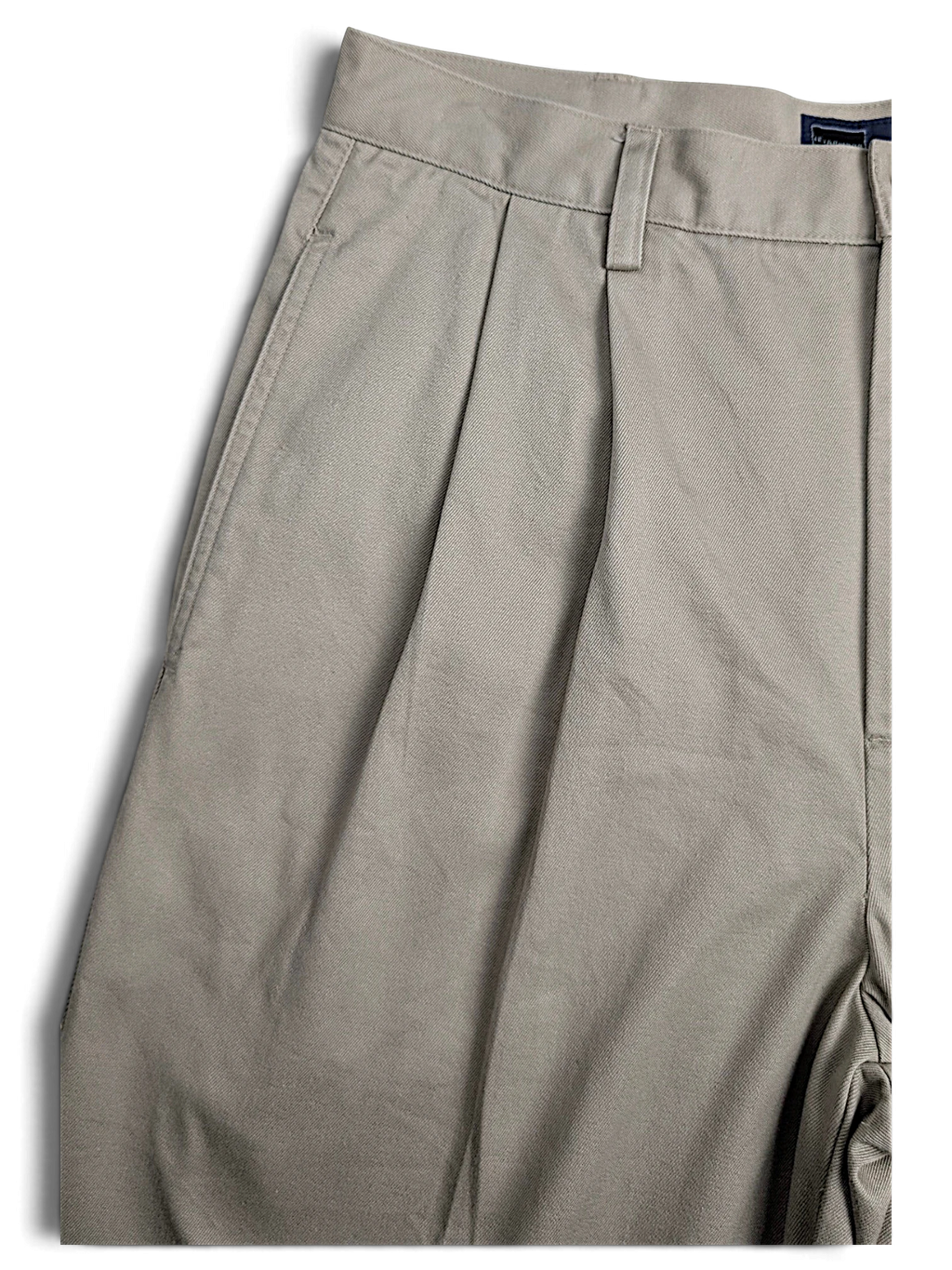 JAKE & IPI Cedarwood State beige cotton trousers featuring double front pleats and a classic straight leg fit.