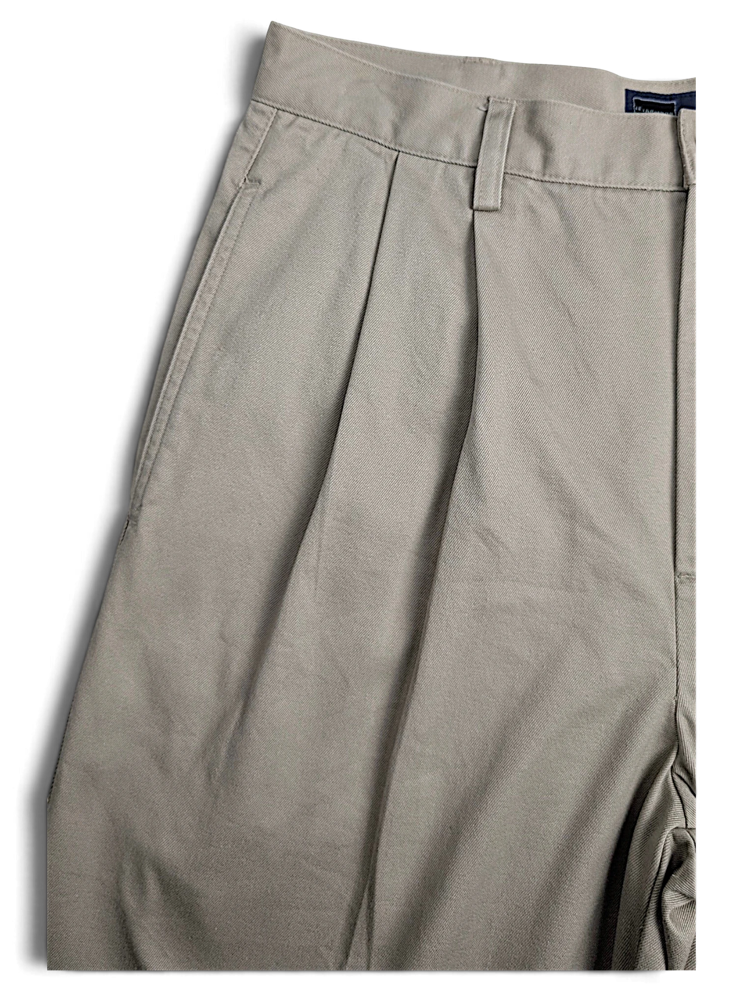 JAKE & IPI Cedarwood State beige cotton trousers featuring double front pleats and a classic straight leg fit.