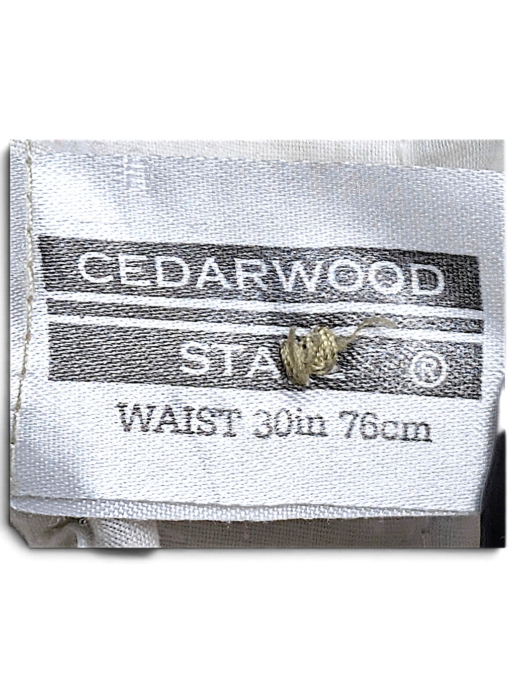 JAKE & IPI Cedarwood State beige chino label showing size 30 inch waist