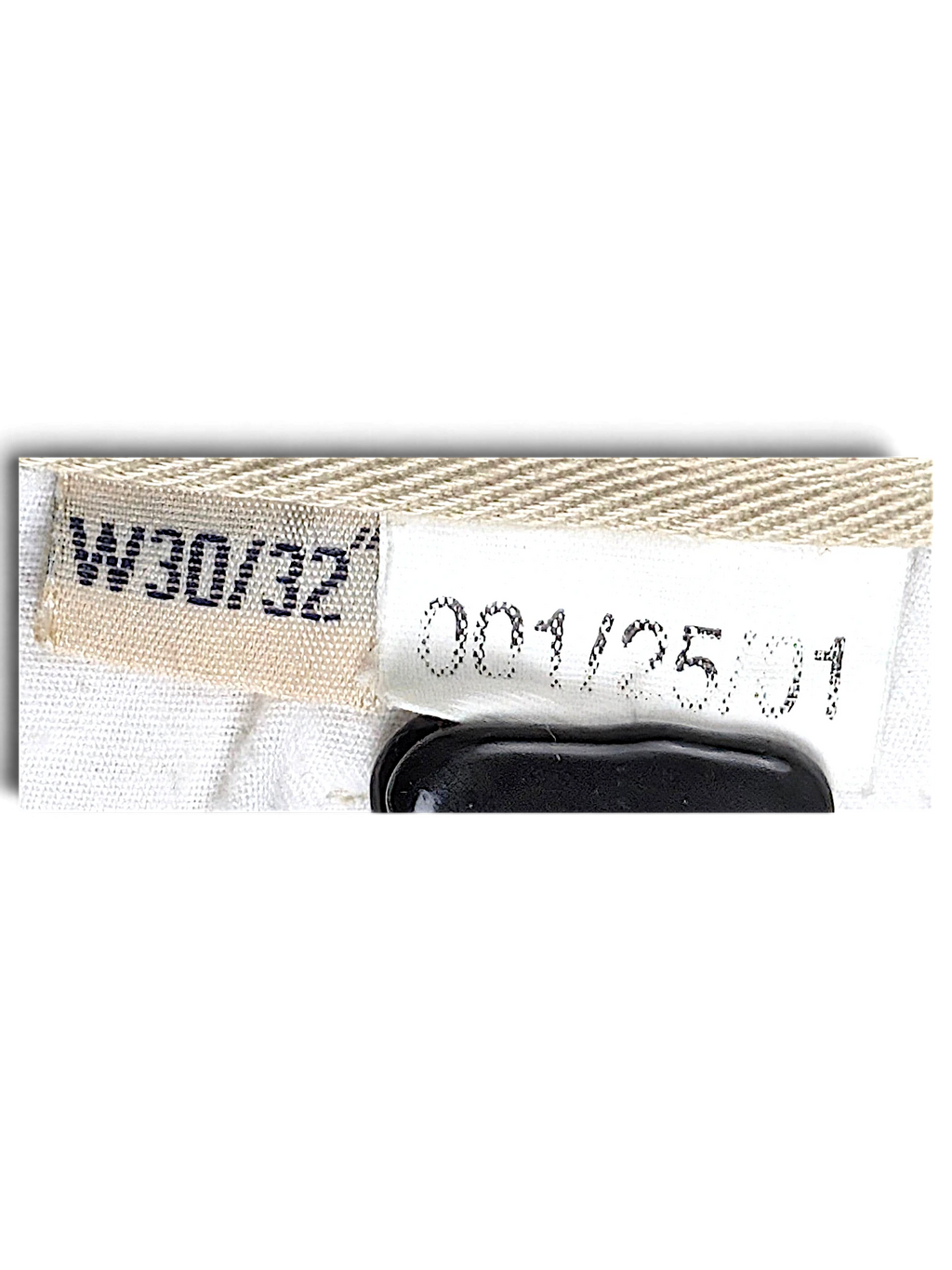 JAKE & IPI Cedarwood State beige chinos size label showing W30 L32