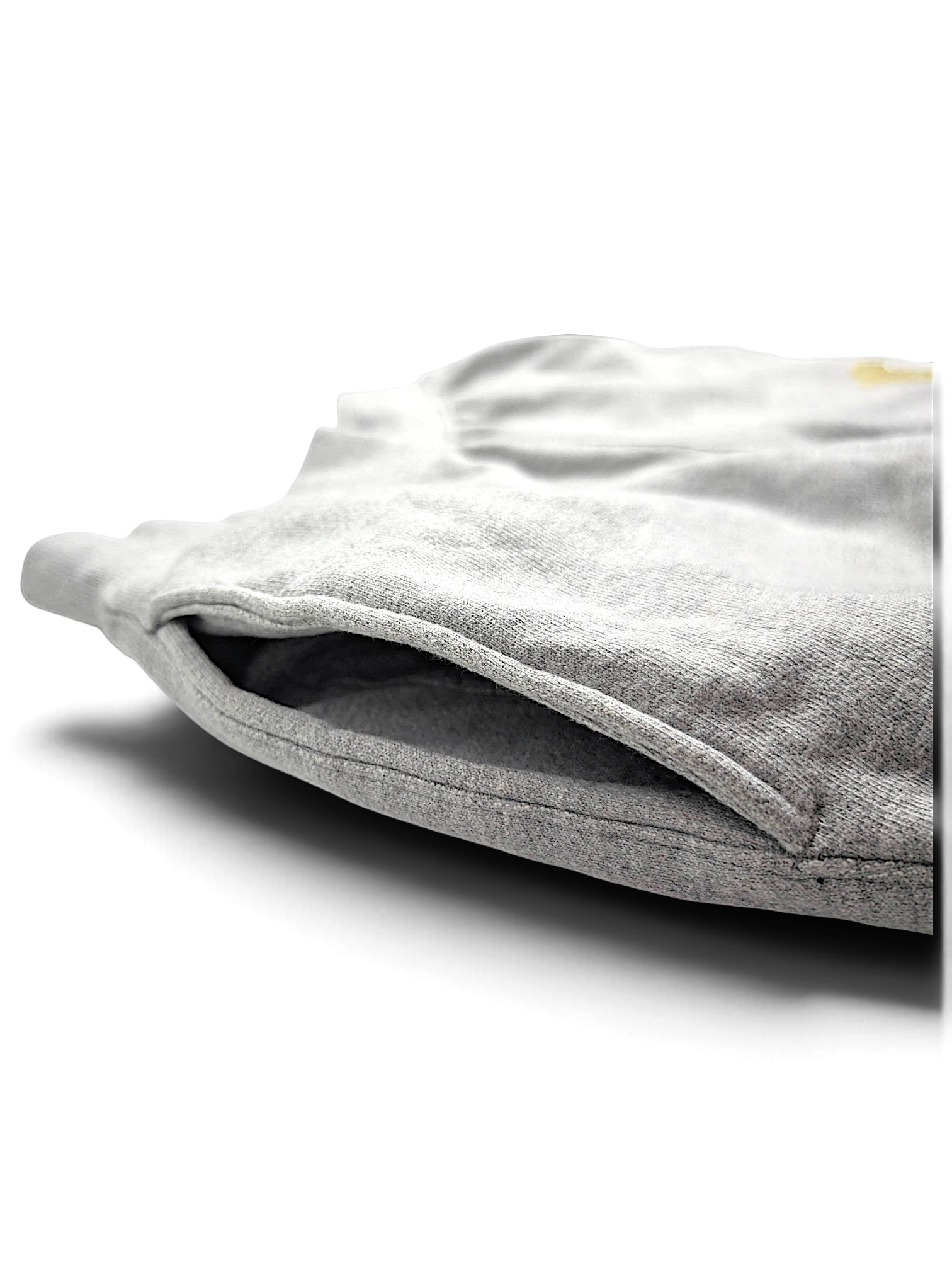 JAKE & IPI Champion grey heavyweight fleece jogger pocket detail showing reverse weave cotton blend fabric