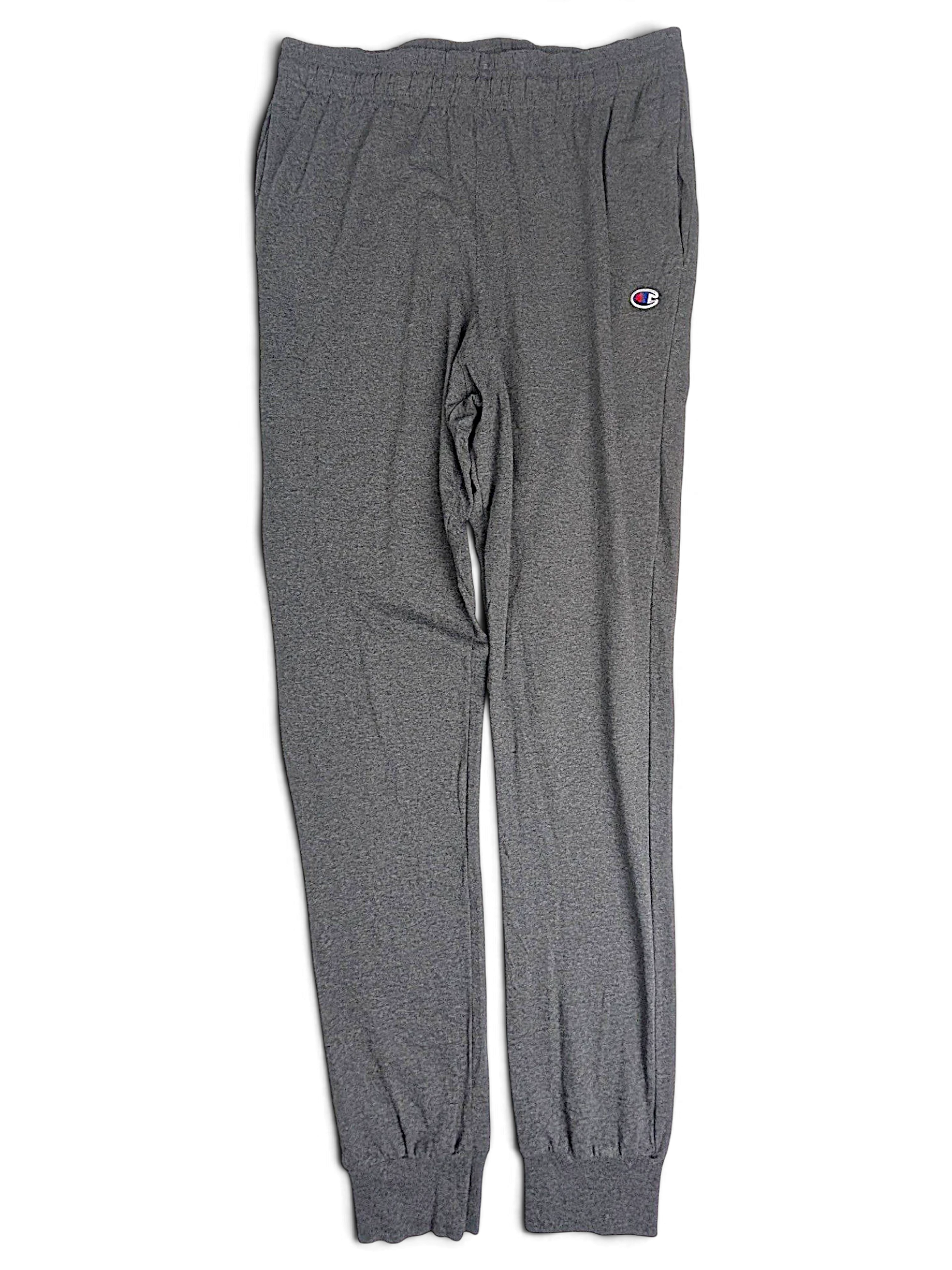 JAKE & IPI pre-owned Champion light grey cotton-blend fleece joggers with drawstring waist and cuffed hems