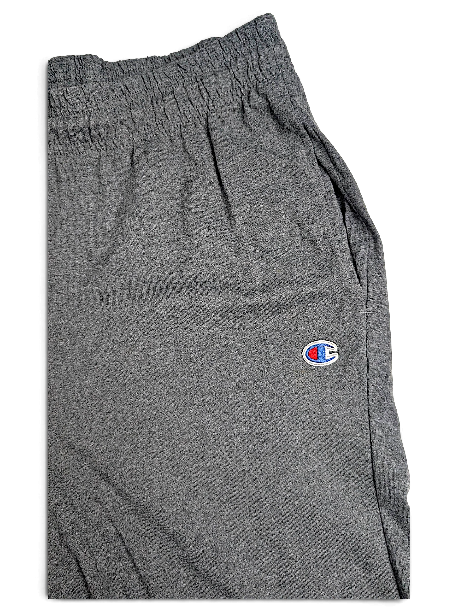 JAKE & IPI pre-owned Champion light grey cotton-blend fleece joggers with elastic drawstring waist and logo detail