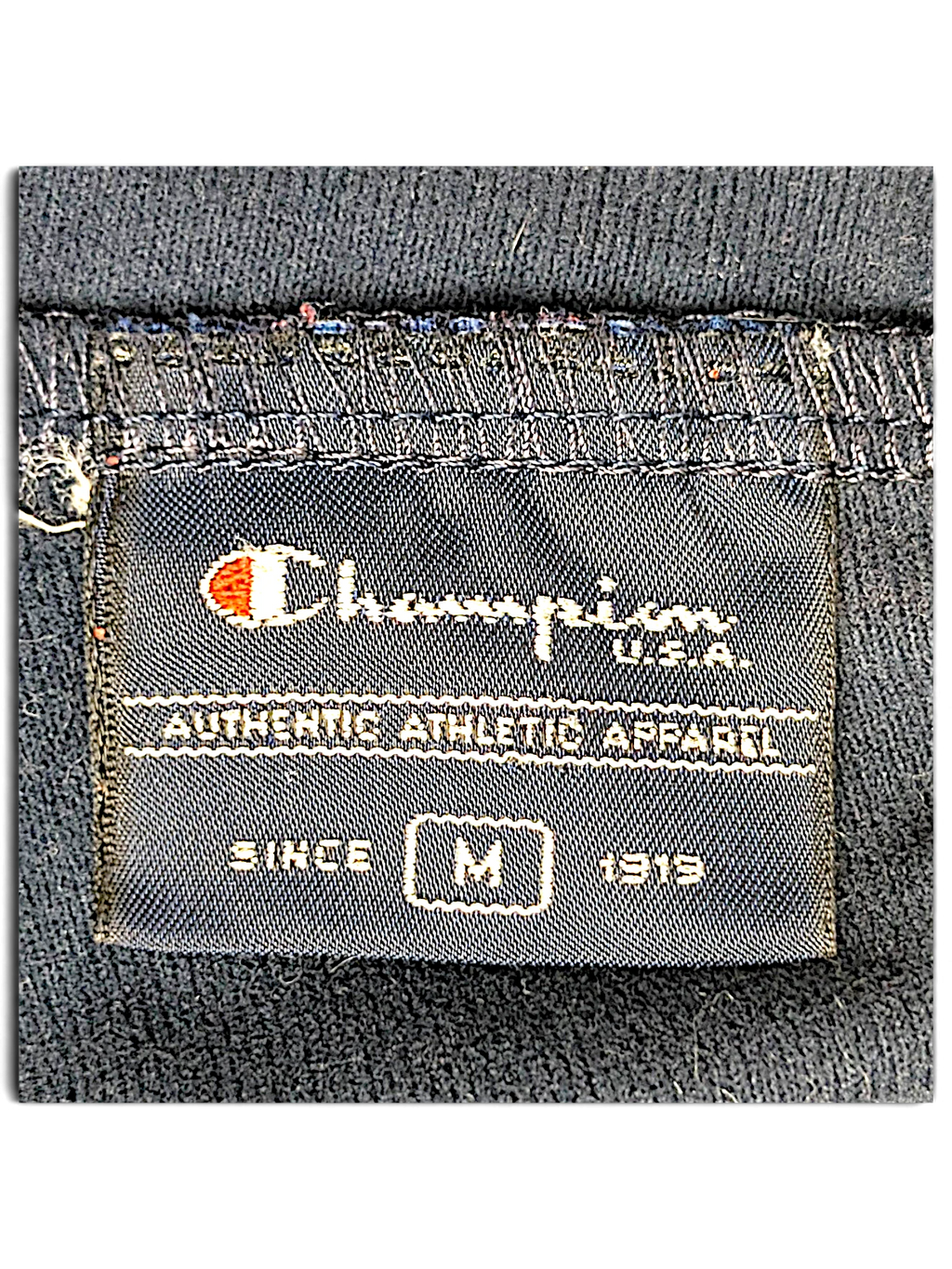 JAKE & IPI Champion navy blue track pants size M clothing label detail