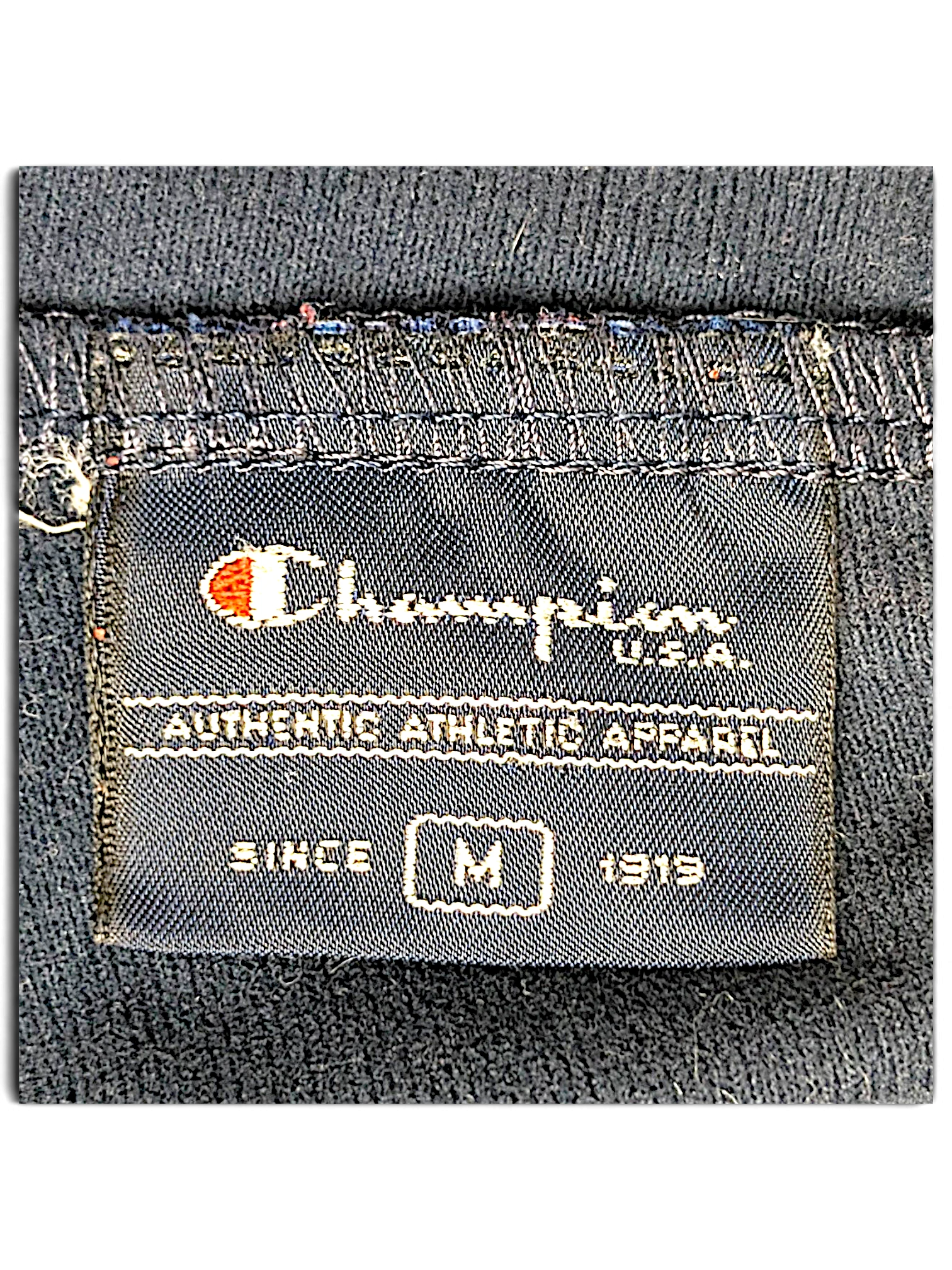 JAKE & IPI Champion navy blue track pants size M clothing label detail