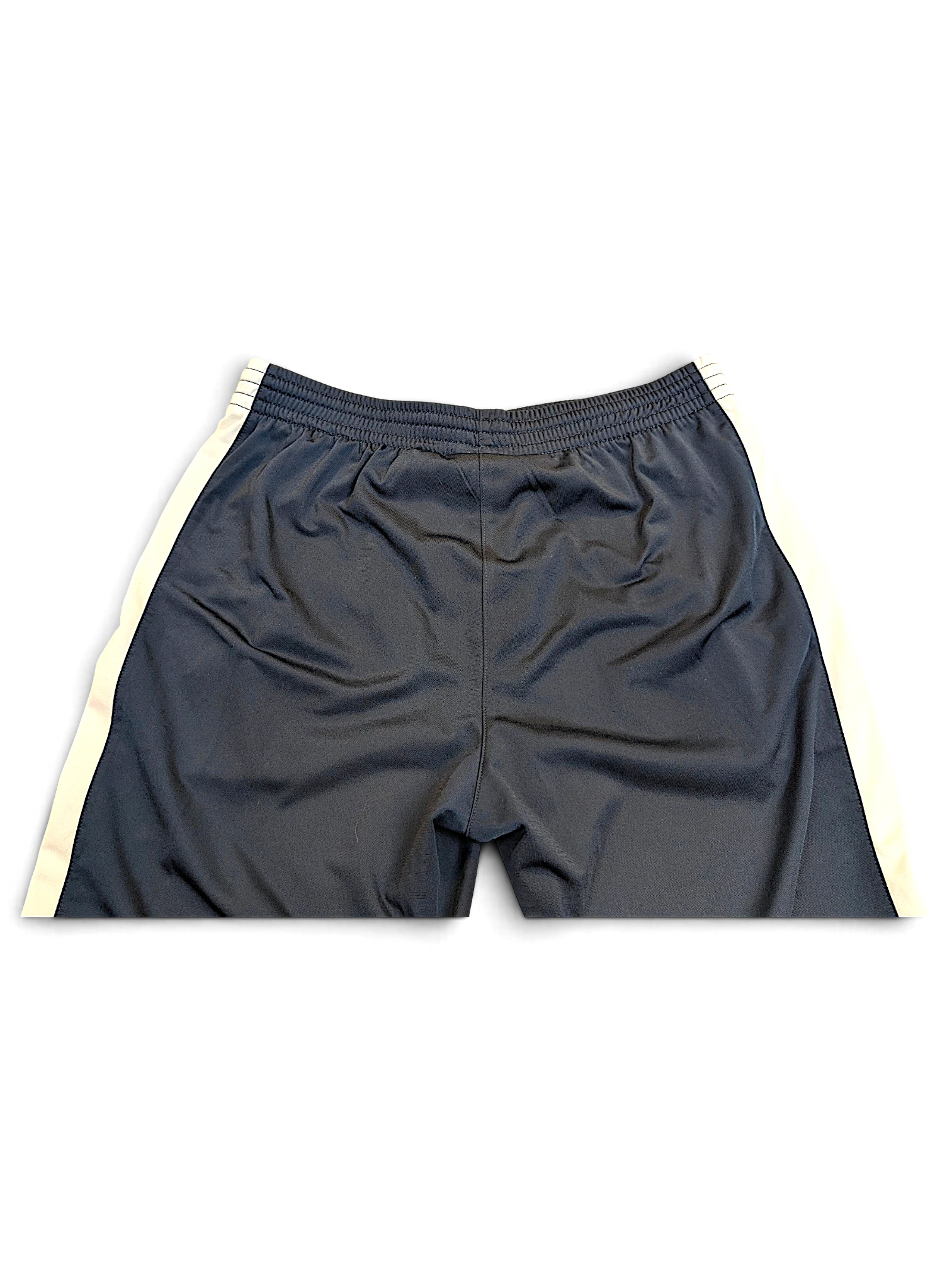 JAKE & IPI pre-owned Champion navy track pants with white side stripes and an elasticated waistband