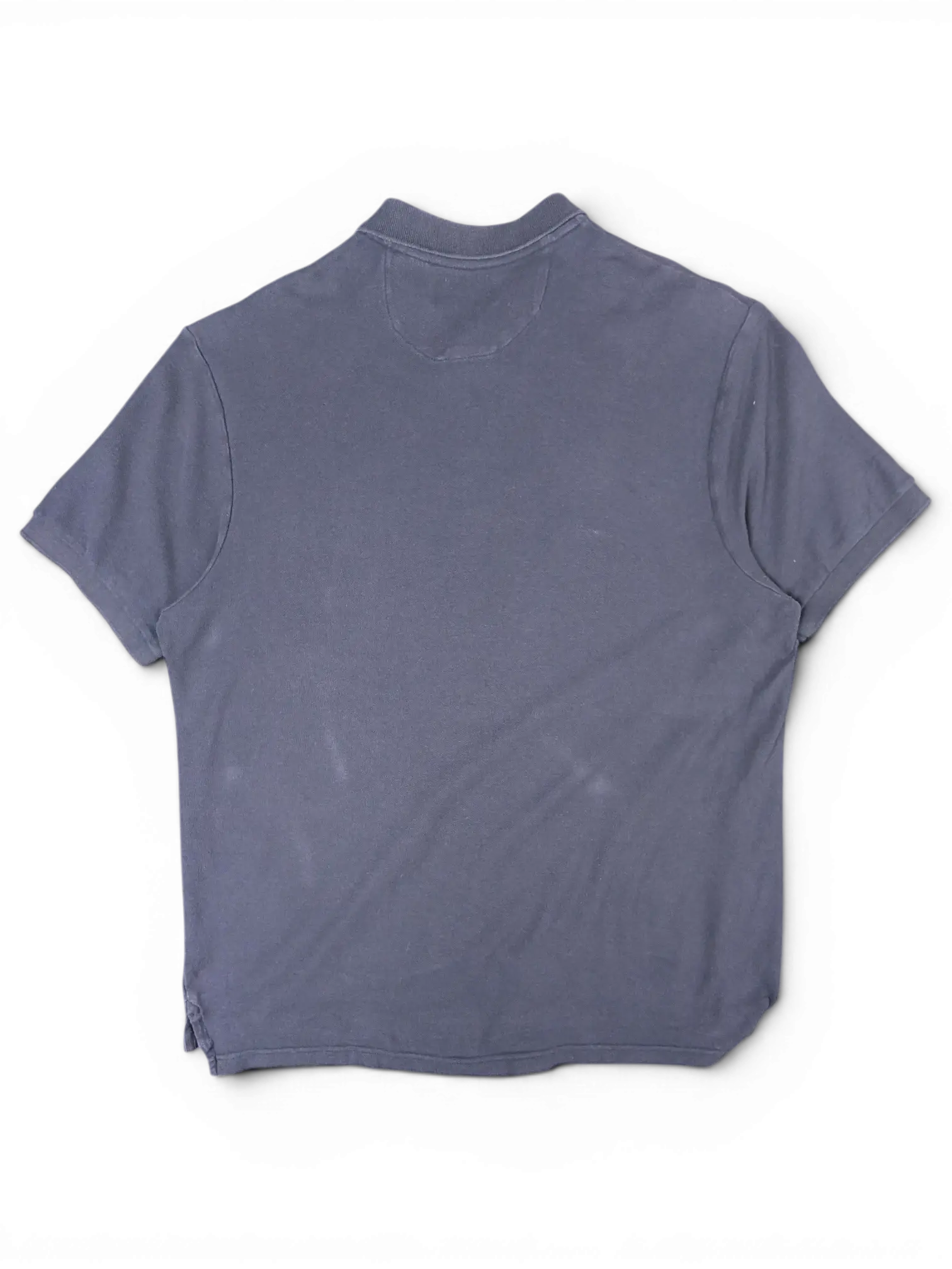 JAKE & IPI pre-owned navy Chaps polo shirt, back view showing classic collar and short sleeves.