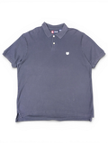 JAKE & IPI pre-owned navy Chaps polo shirt with short sleeves, collar, and embroidered crest logo on the chest.