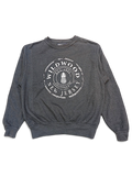 JAKE & IPI charcoal grey crewneck sweatshirt featuring a distressed white Wildwood New Jersey graphic print.