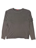 JAKE & IPI IBE Mori Velle charcoal grey long-sleeve cotton t-shirt with a small embroidered logo on the chest.