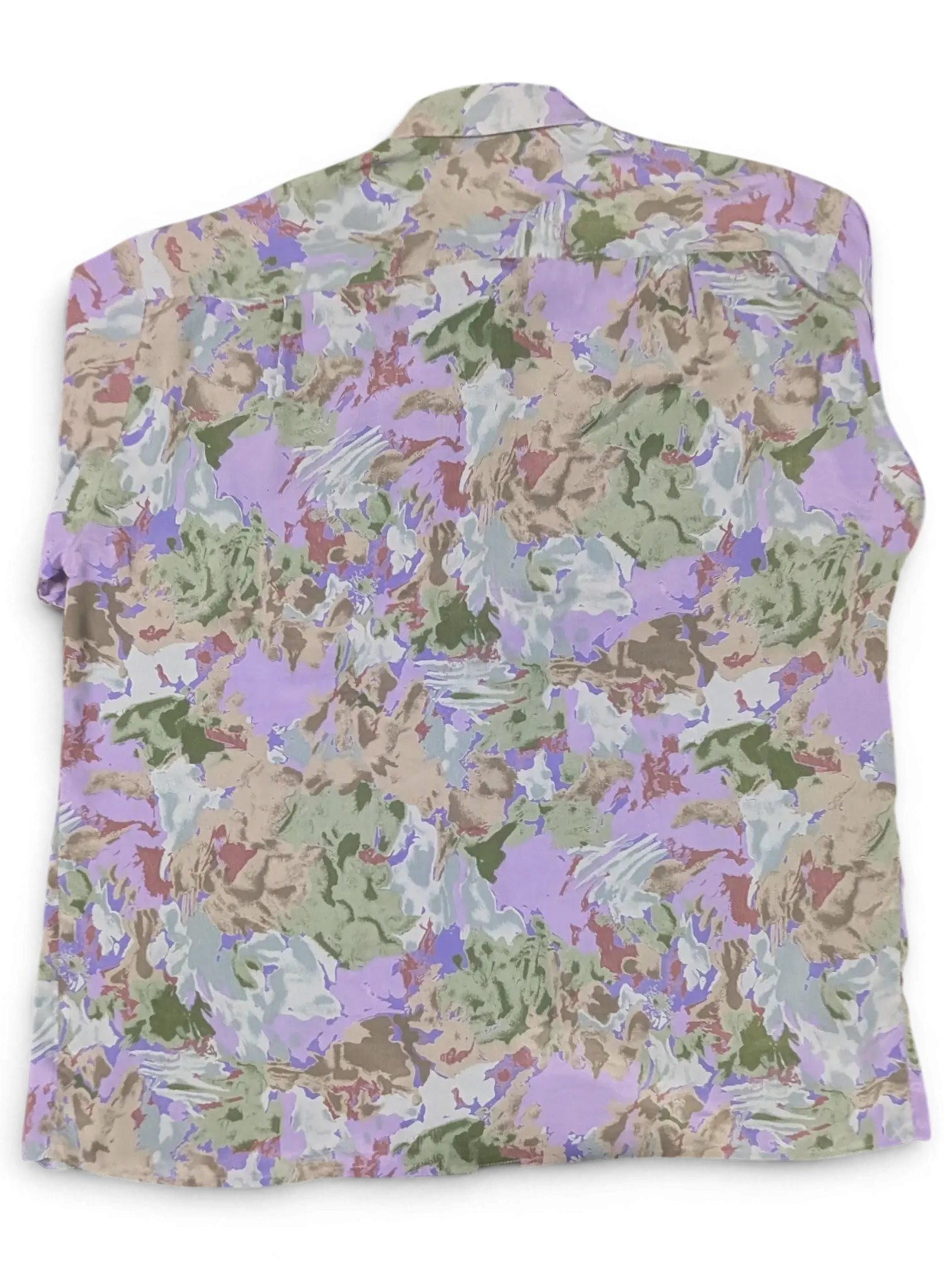 JAKE & IPI Christian Dior long sleeve silk button down shirt featuring a multi-colored abstract floral print.
