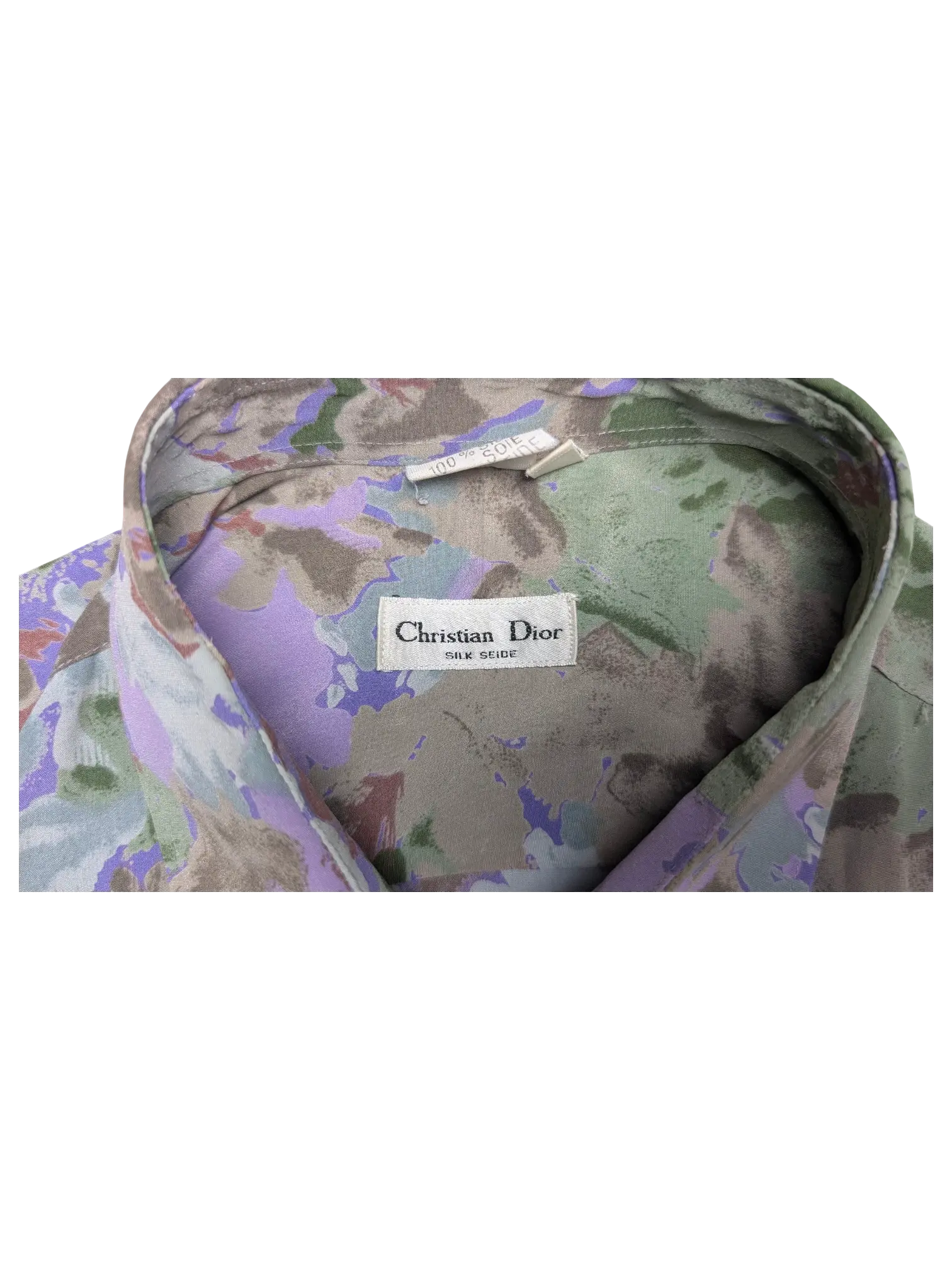 JAKE & IPI vintage Christian Dior long sleeve button down shirt in a purple and green floral silk print