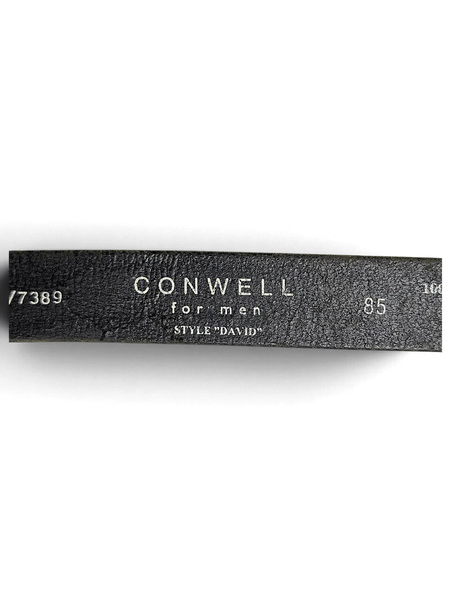 JAKE & IPI Conwell David black leather belt interior branding and size 85 detail