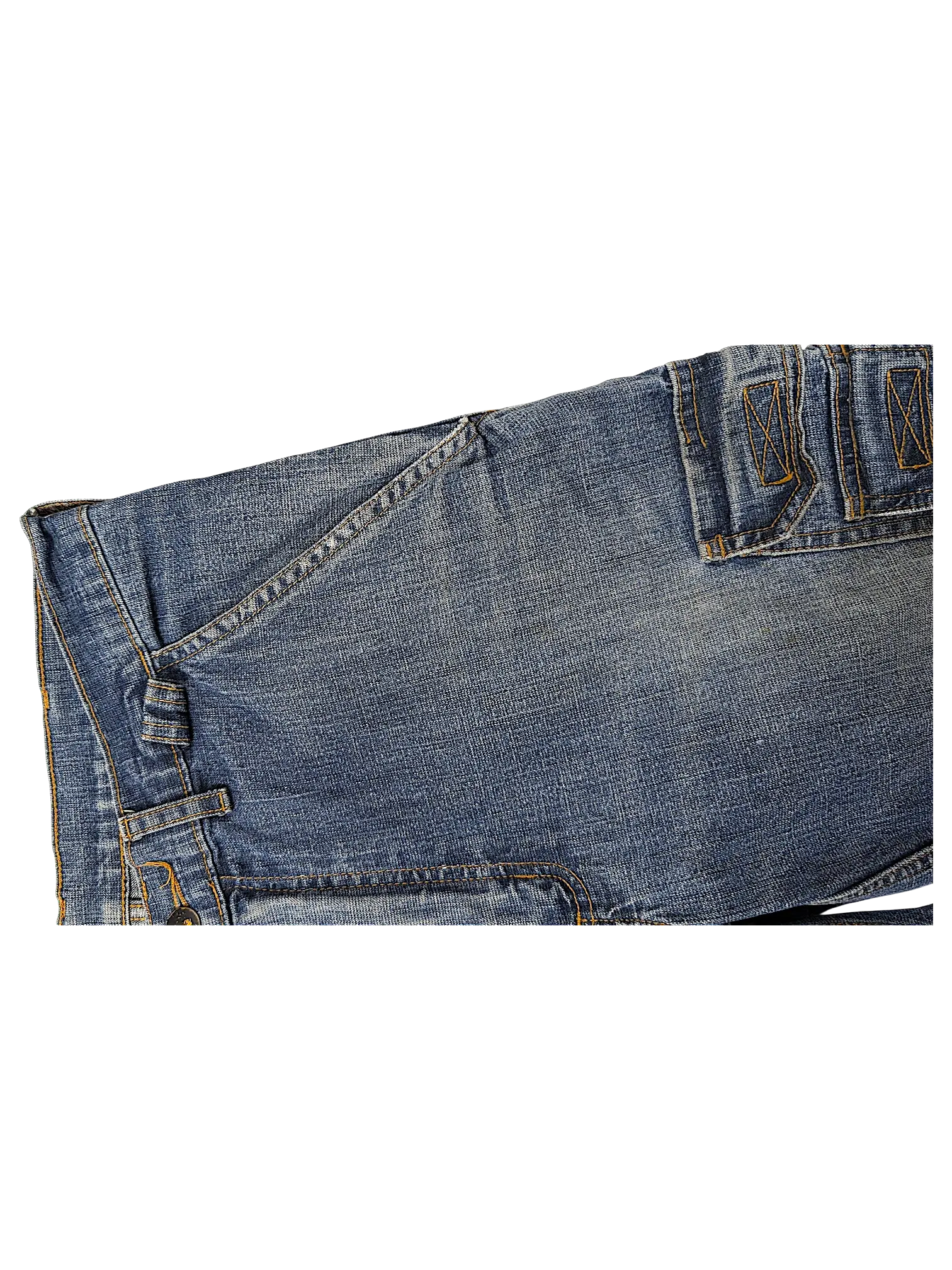JAKE & IPI blue Cordura brand fabric jeans featuring reinforced stitching and durable utility pocket detailing.