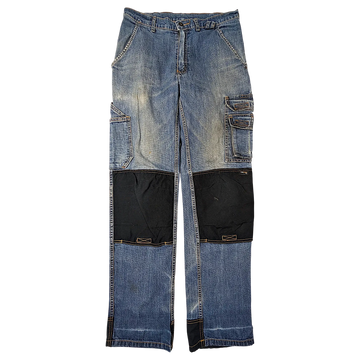 JAKE & IPI siniset cargofarkut, mustat Cordura-polvivahvikkeet ja hyötytaskut