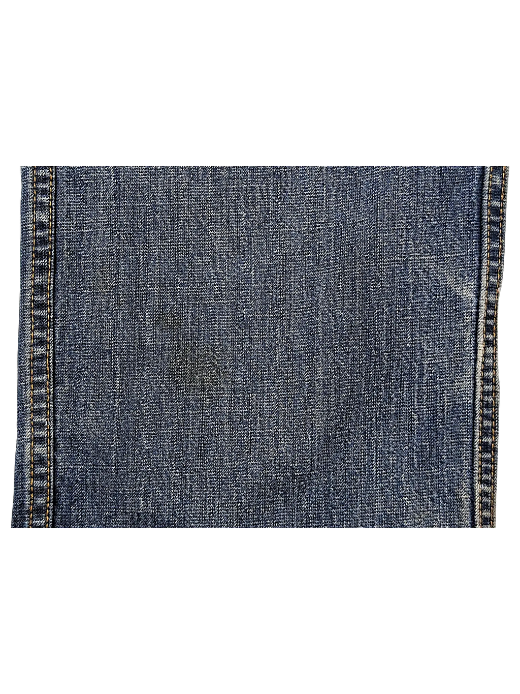 Close-up of JAKE & IPI Cordura brand fabric jeans showing durable blue denim texture and reinforced stitching