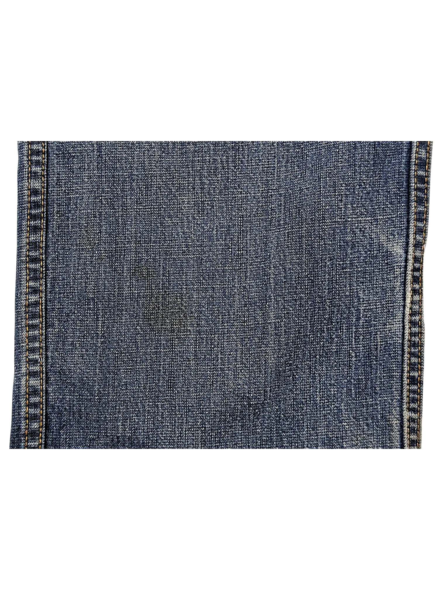 Close-up of JAKE & IPI Cordura brand fabric jeans showing durable blue denim texture and reinforced stitching