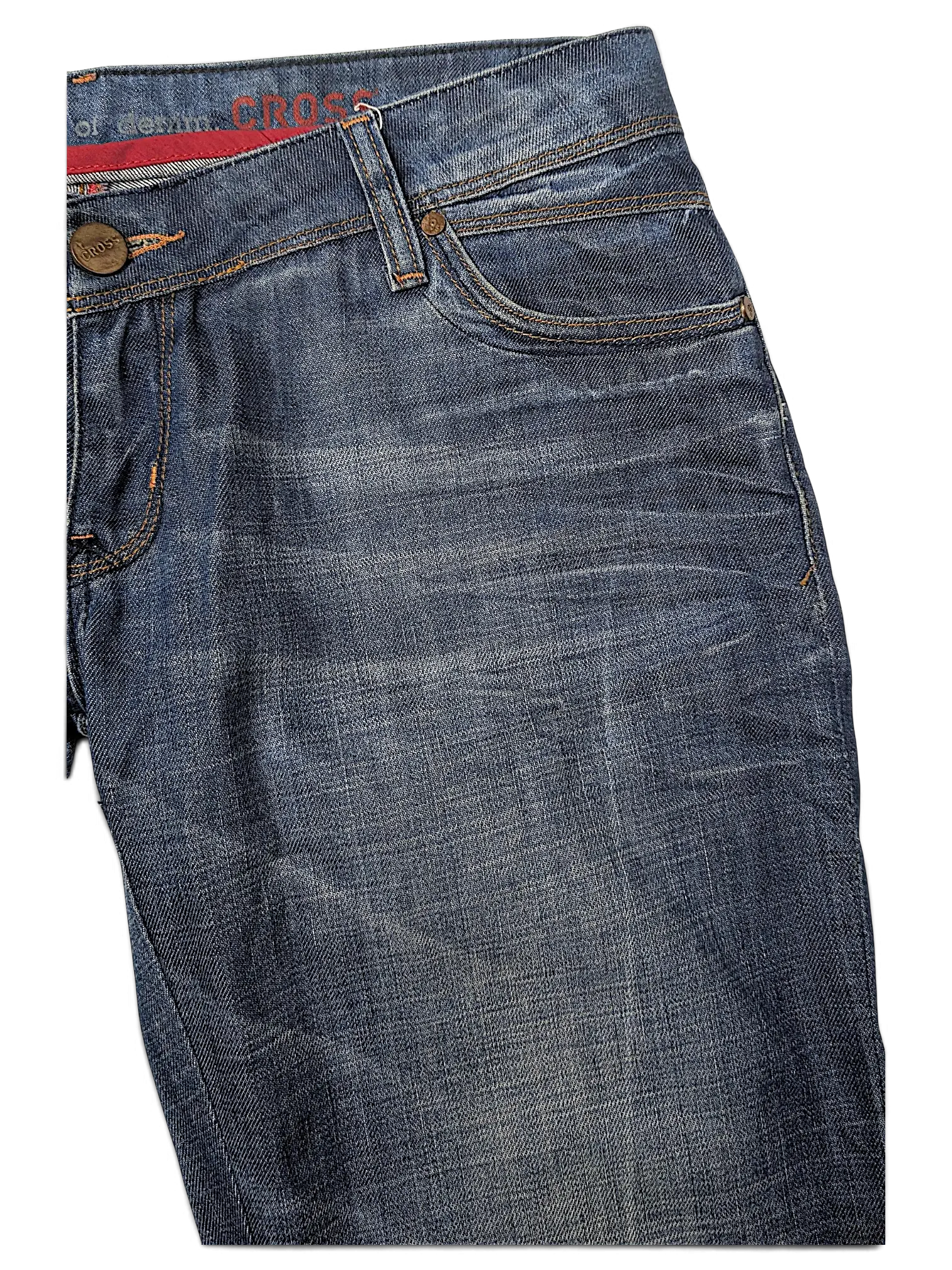 JAKE & IPI Cross Jeanswear co blue denim jeans with a faded wash and classic five-pocket design