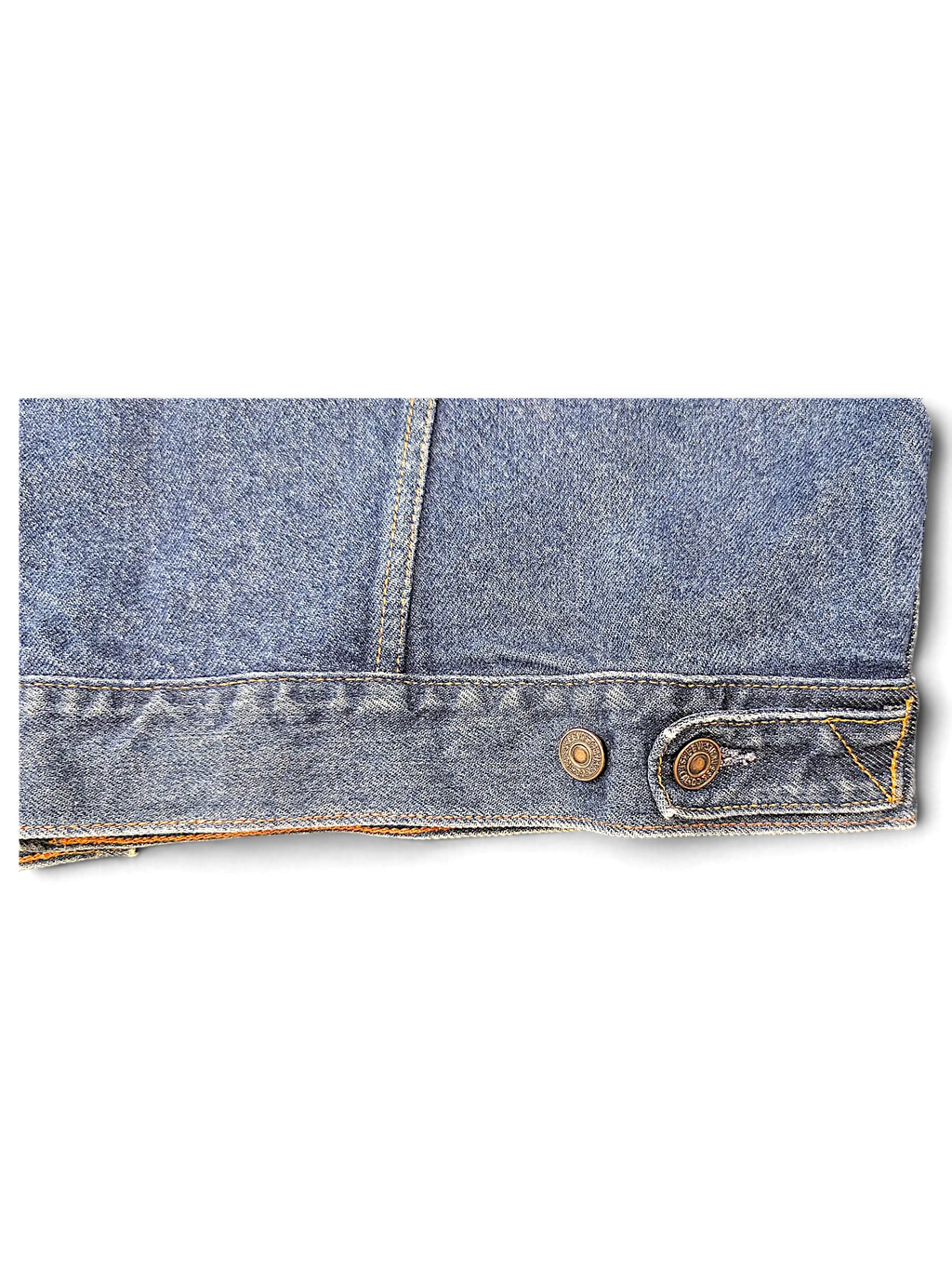 JAKE & IPI Levi Strauss Signature dark blue denim jacket featuring metal button details and adjustable waist tabs.