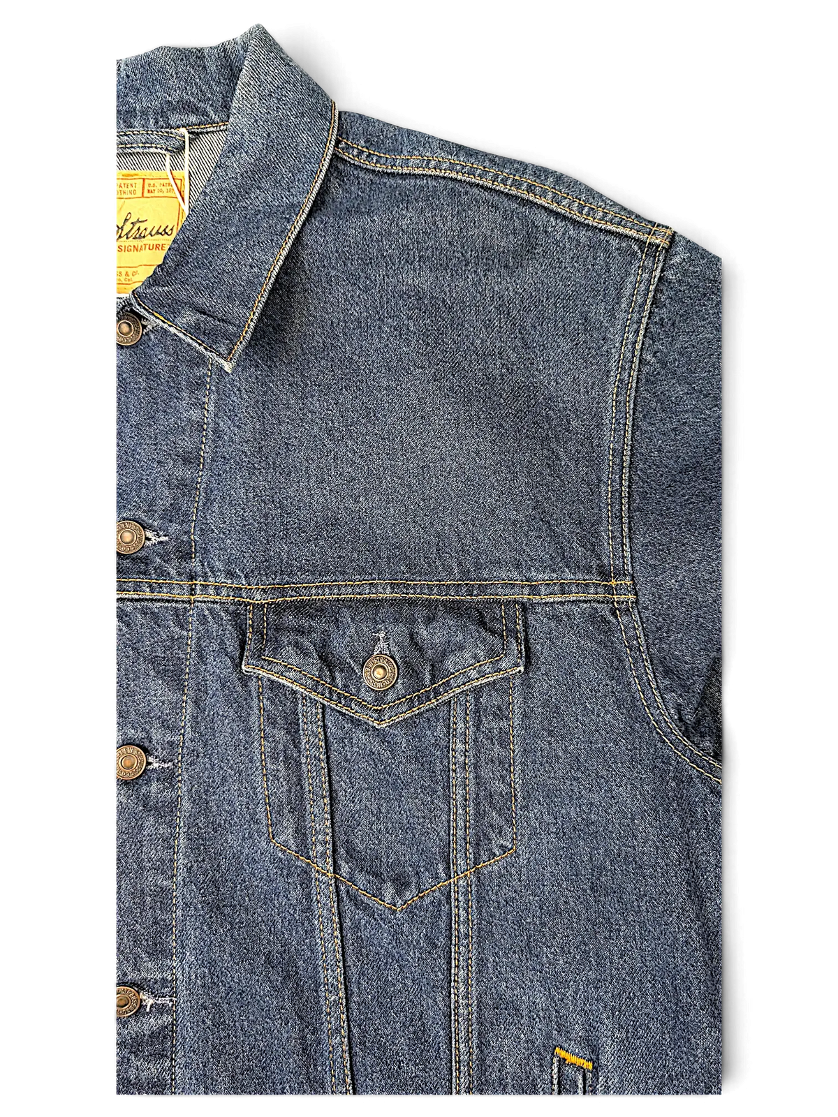 JAKE & IPI Levi Strauss Signature dark blue denim jacket with contrast stitching and chest pocket detail